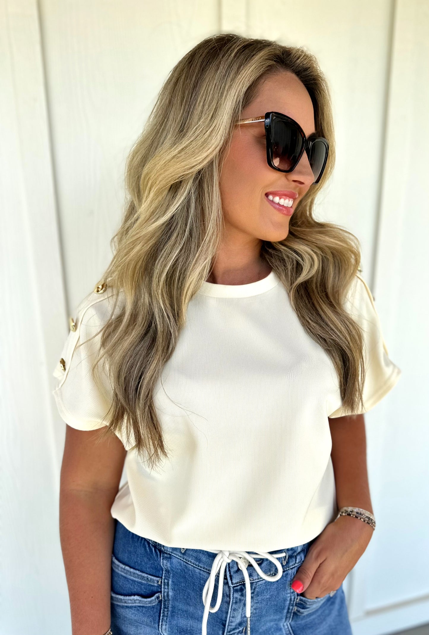 Cream Accent Top