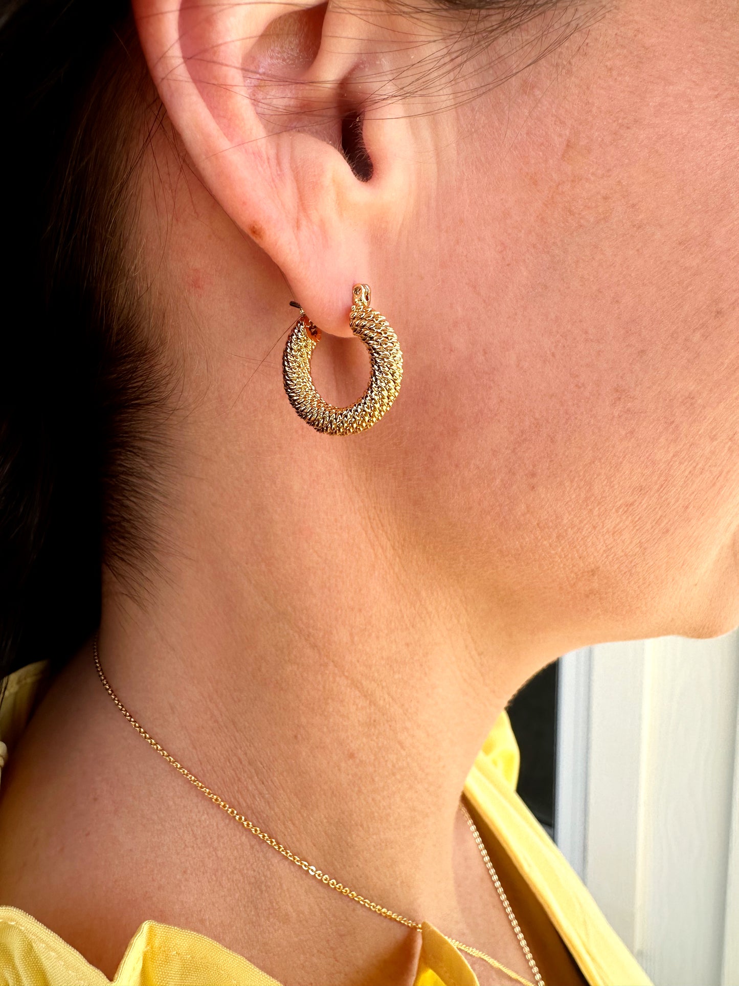 Small Textured Hoops