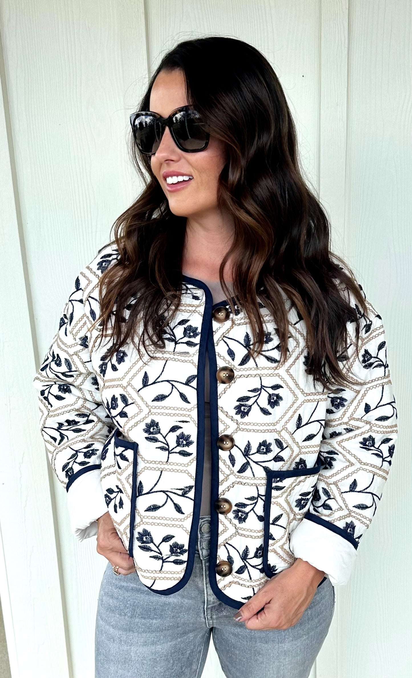 Cream Embroidered Jacket