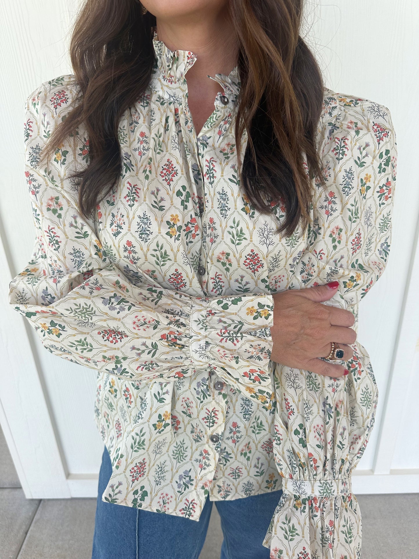 Cream Multi-Floral Top
