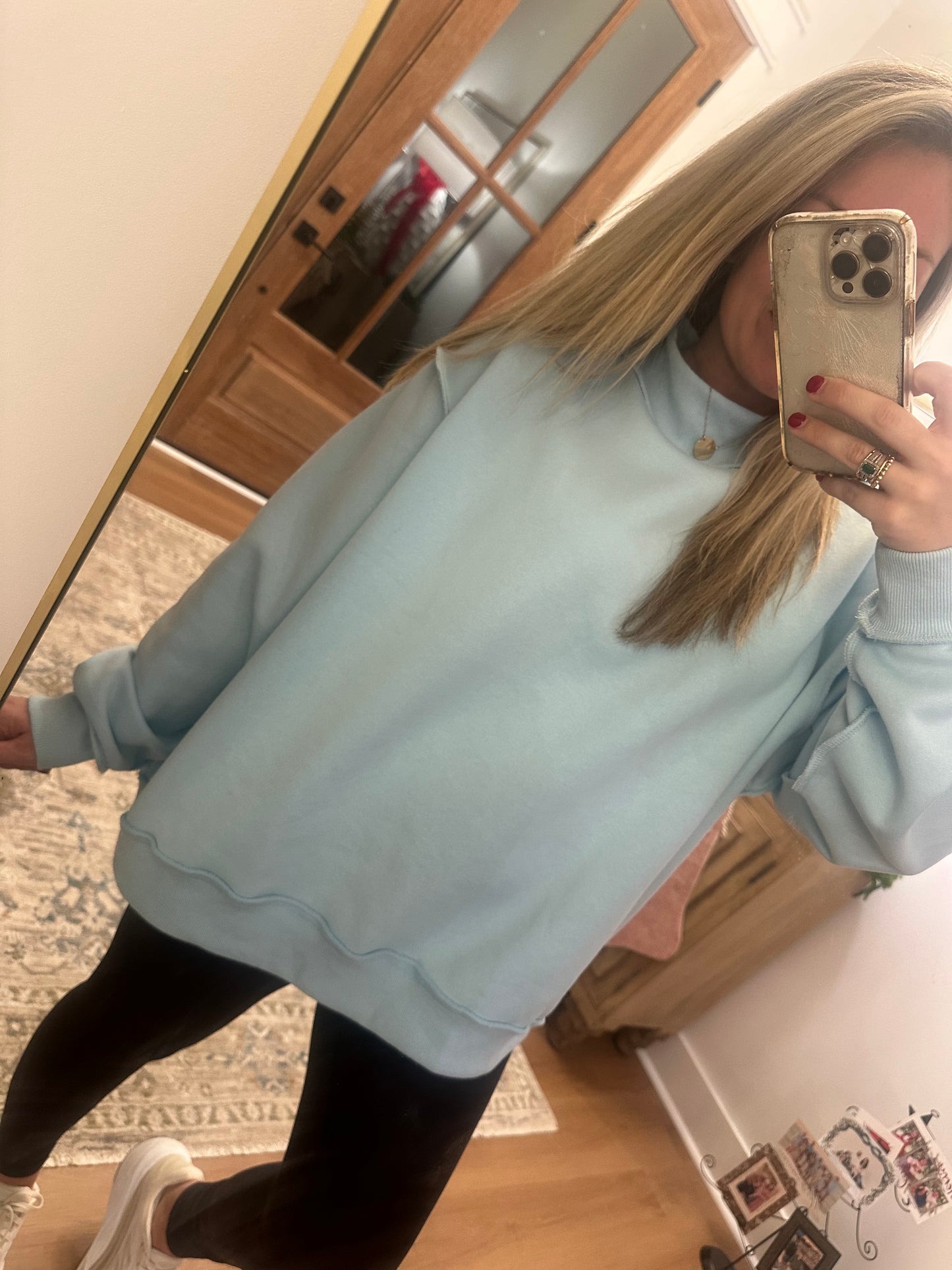 Sky Blue Mock Neck