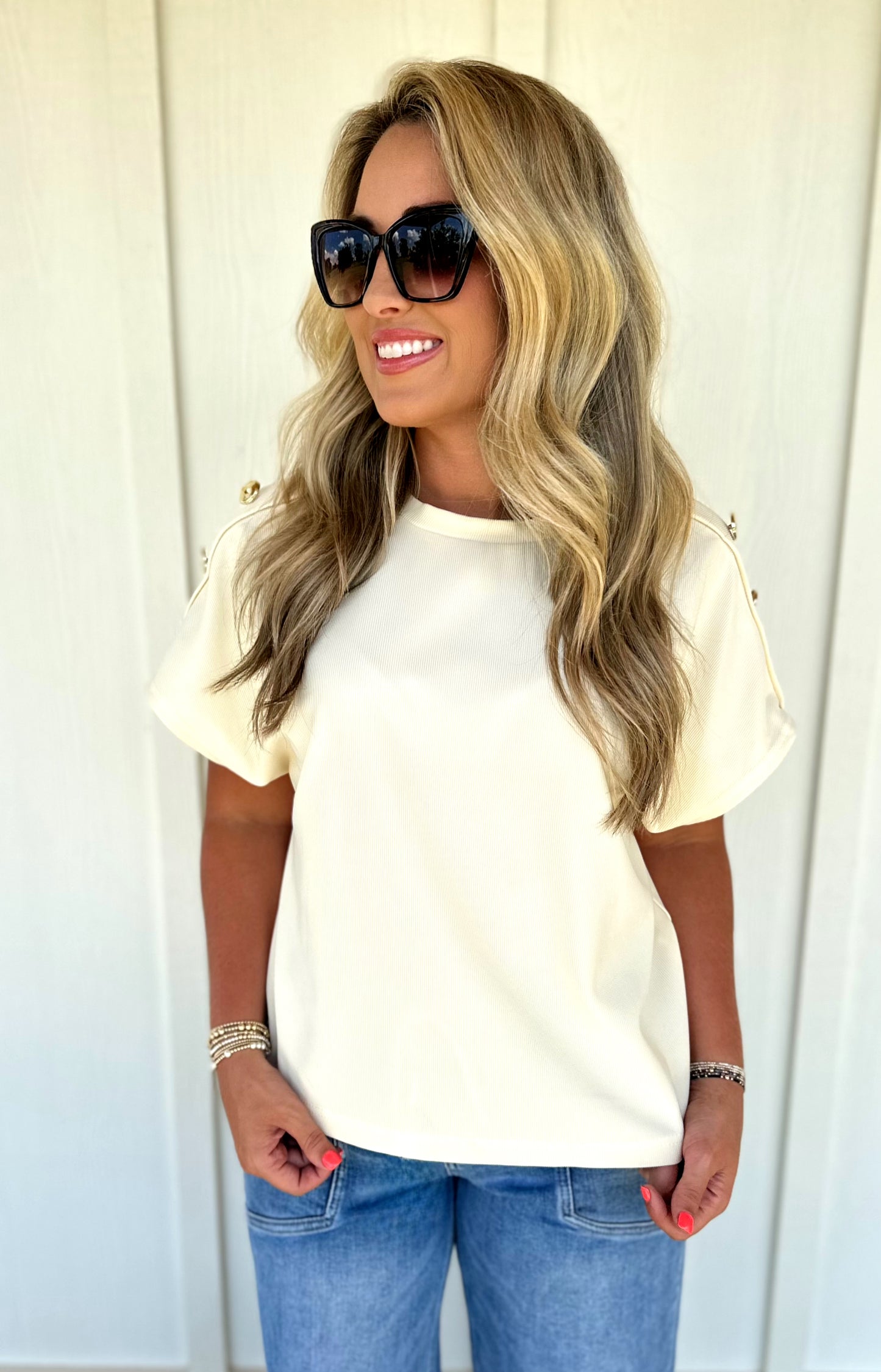 Cream Accent Top
