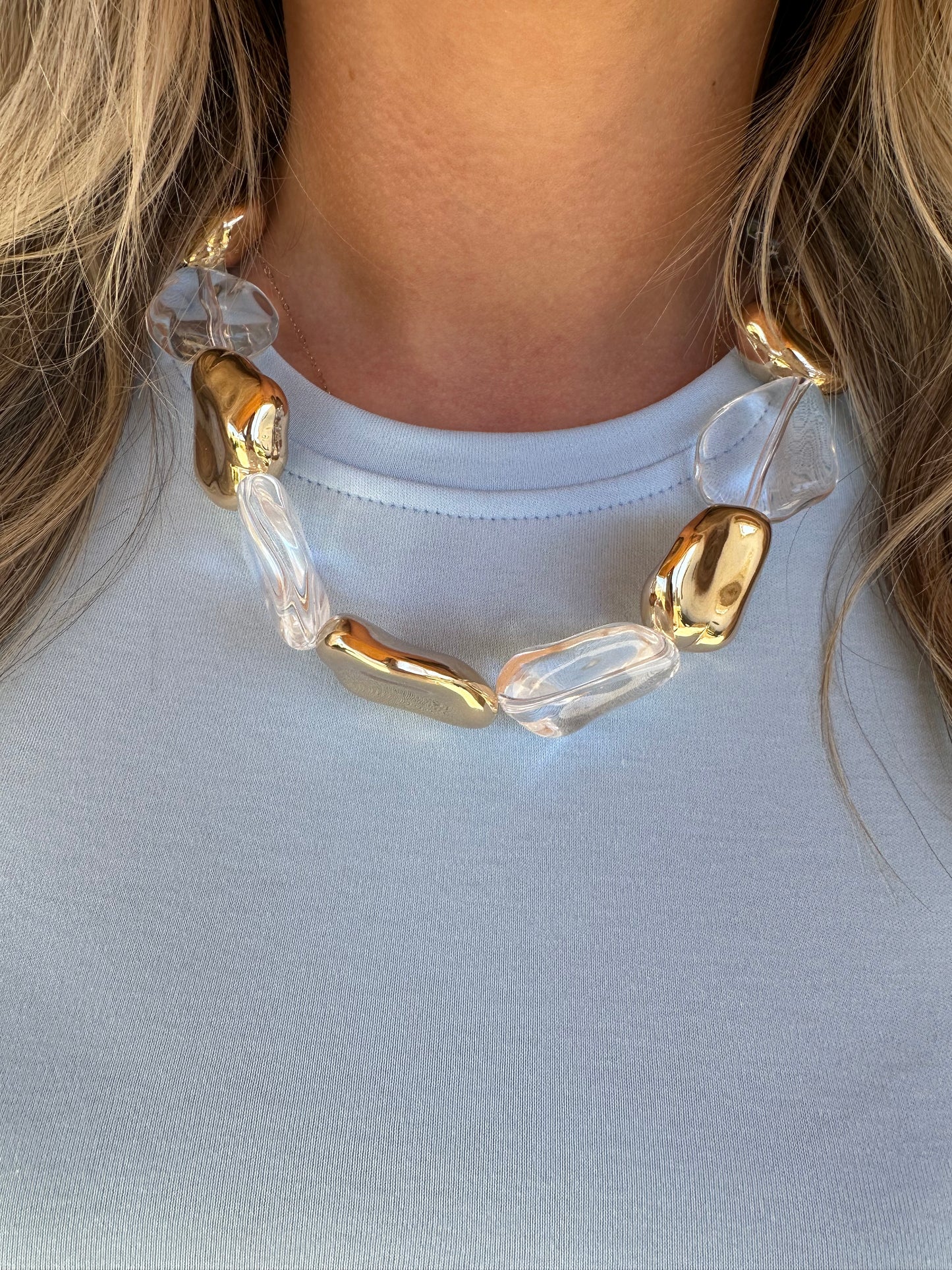 Ice & Geometric Metal Multi Necklace