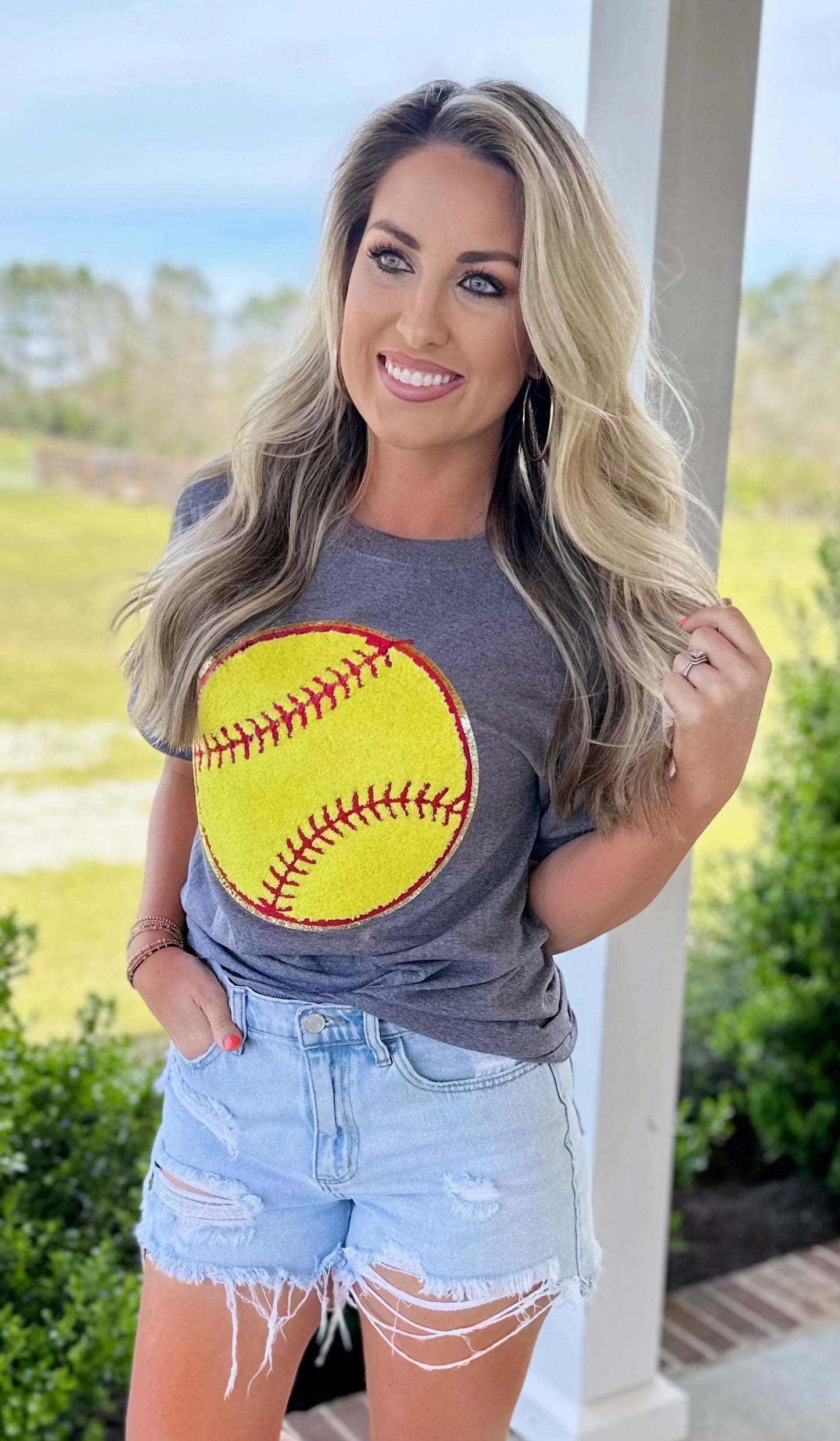 Softball Chenille Patch Tee