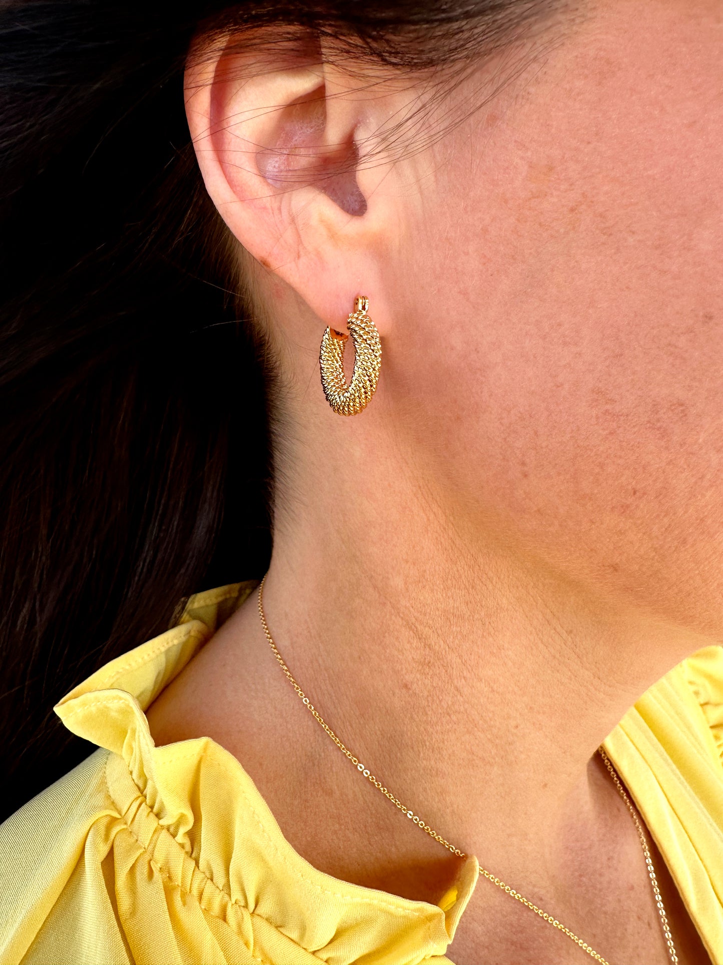 Small Textured Hoops