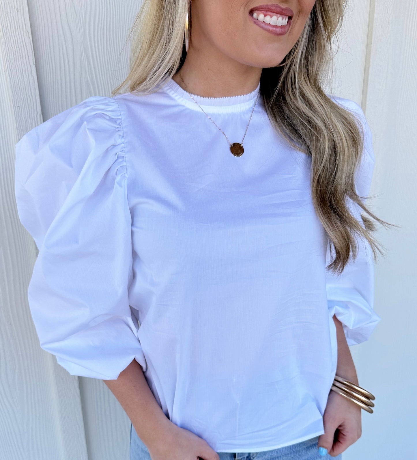 White High Neck Top