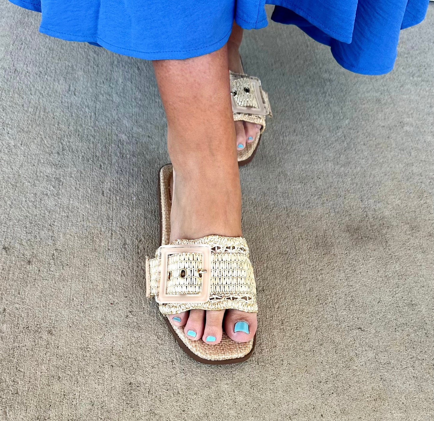 Raffia Buckle Slide