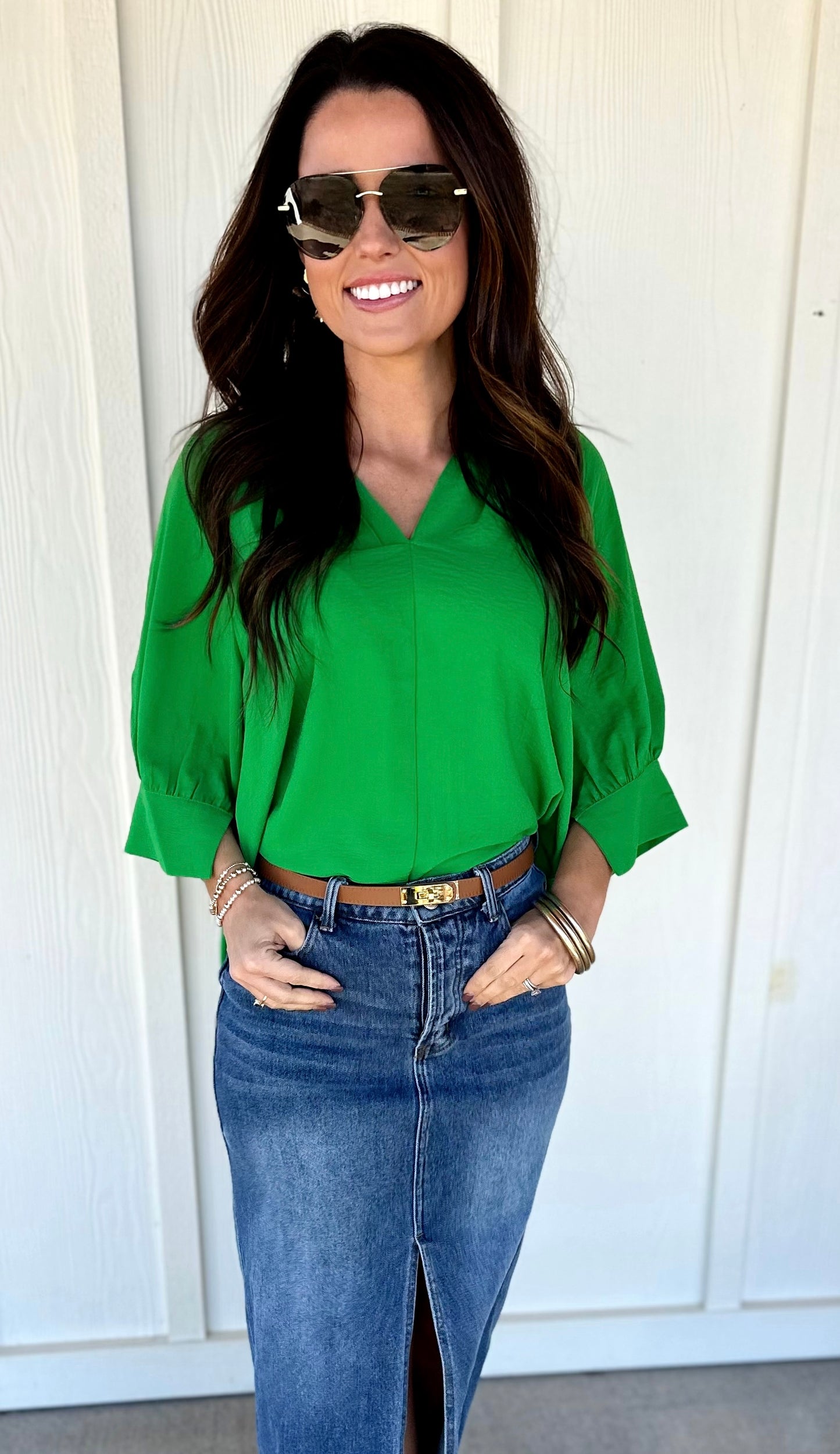 Solid Color 1/2 Sleeve Top (2 Colors)
