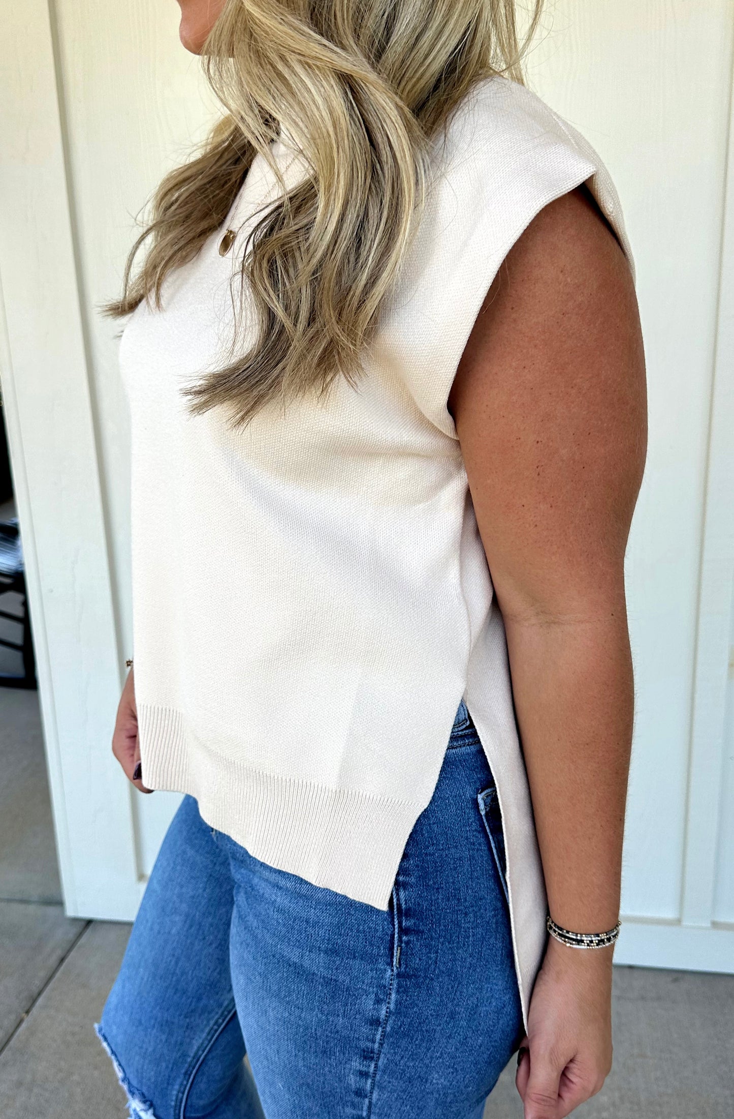 Cream High Low Top