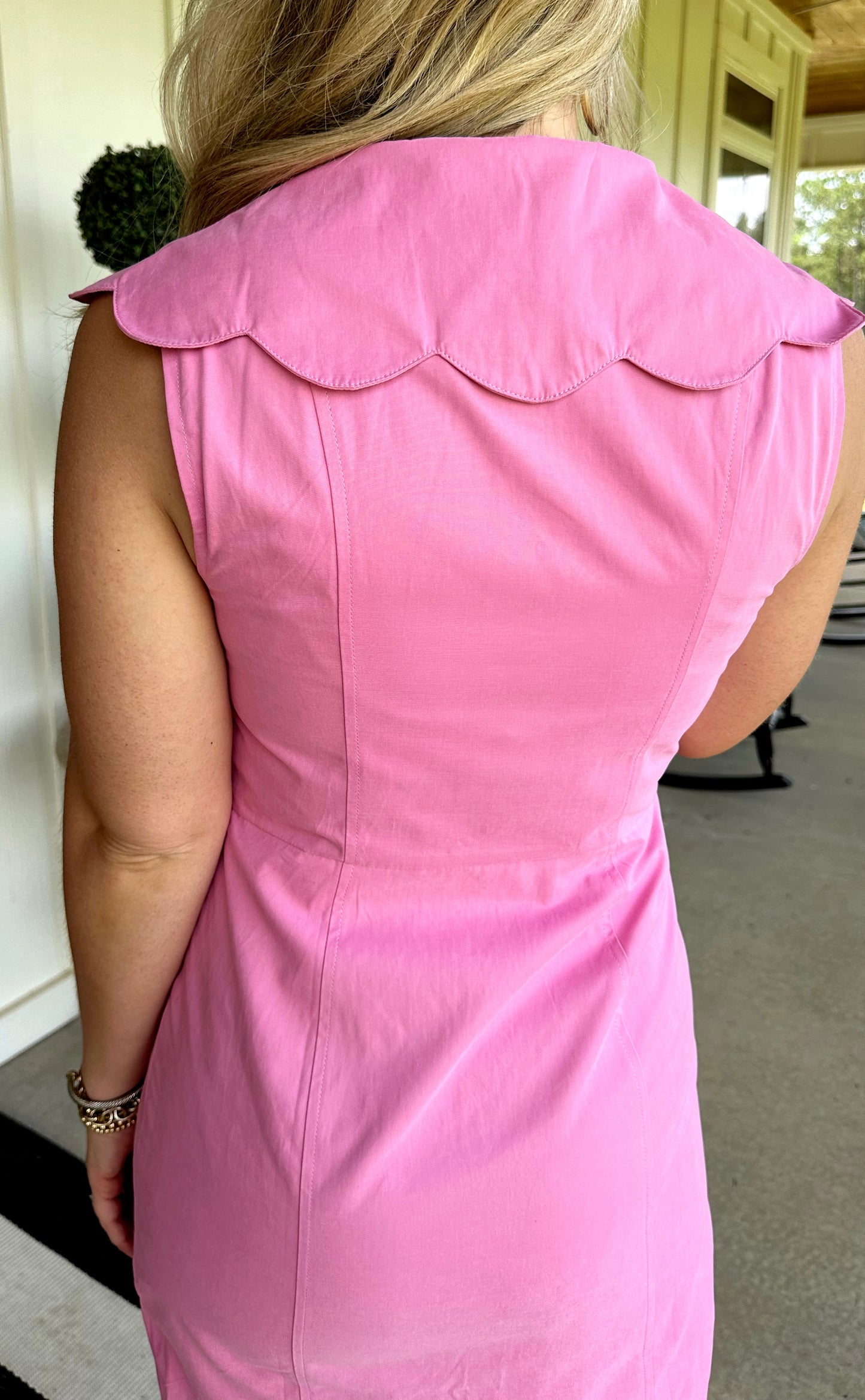 Scalloped Button Down Dress