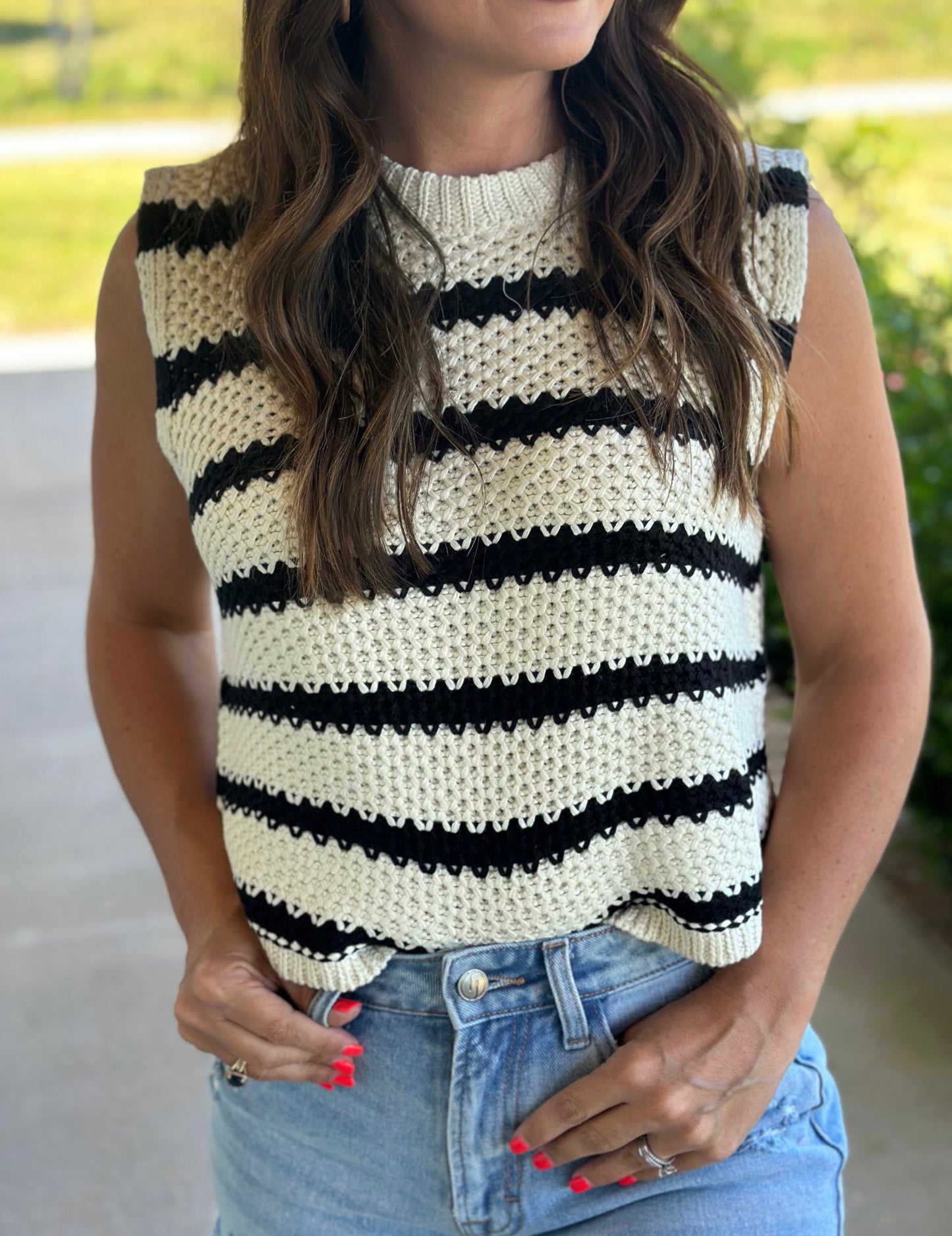 Chunky Stripe Sleeveless Top