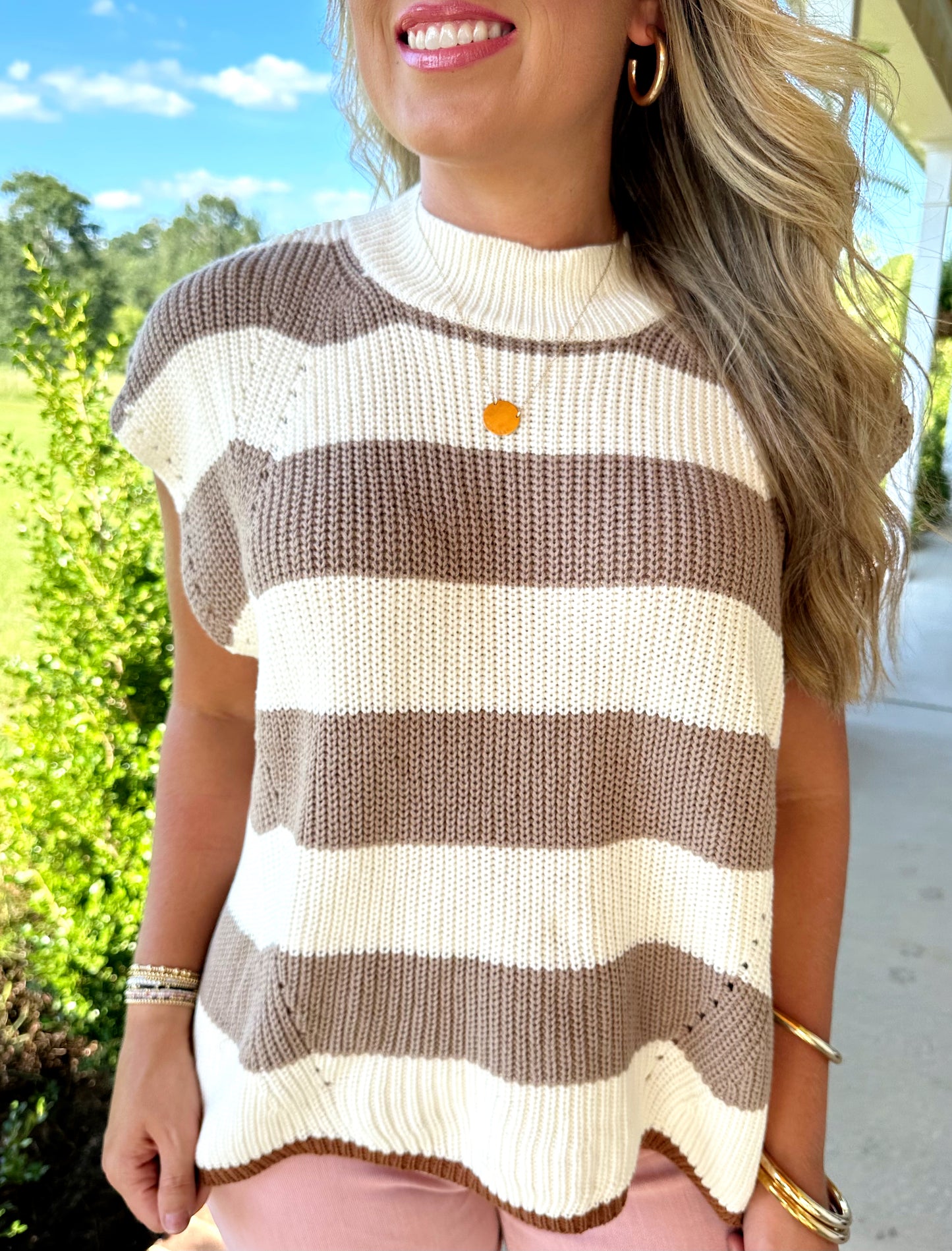 Wavy Hem Drop Shoulder Sweater
