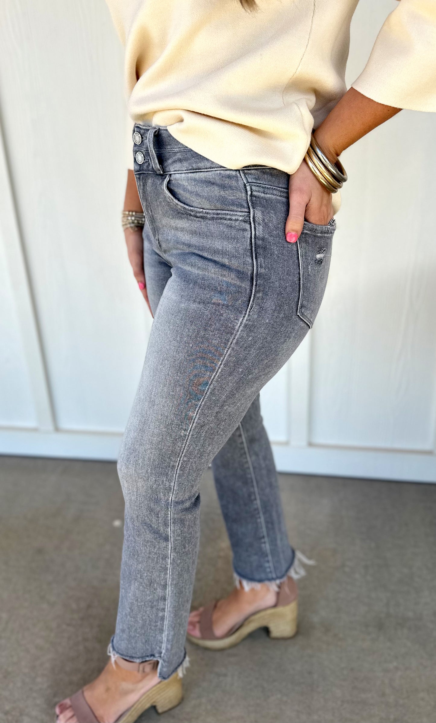 High Rise Mini Bootcut Jean