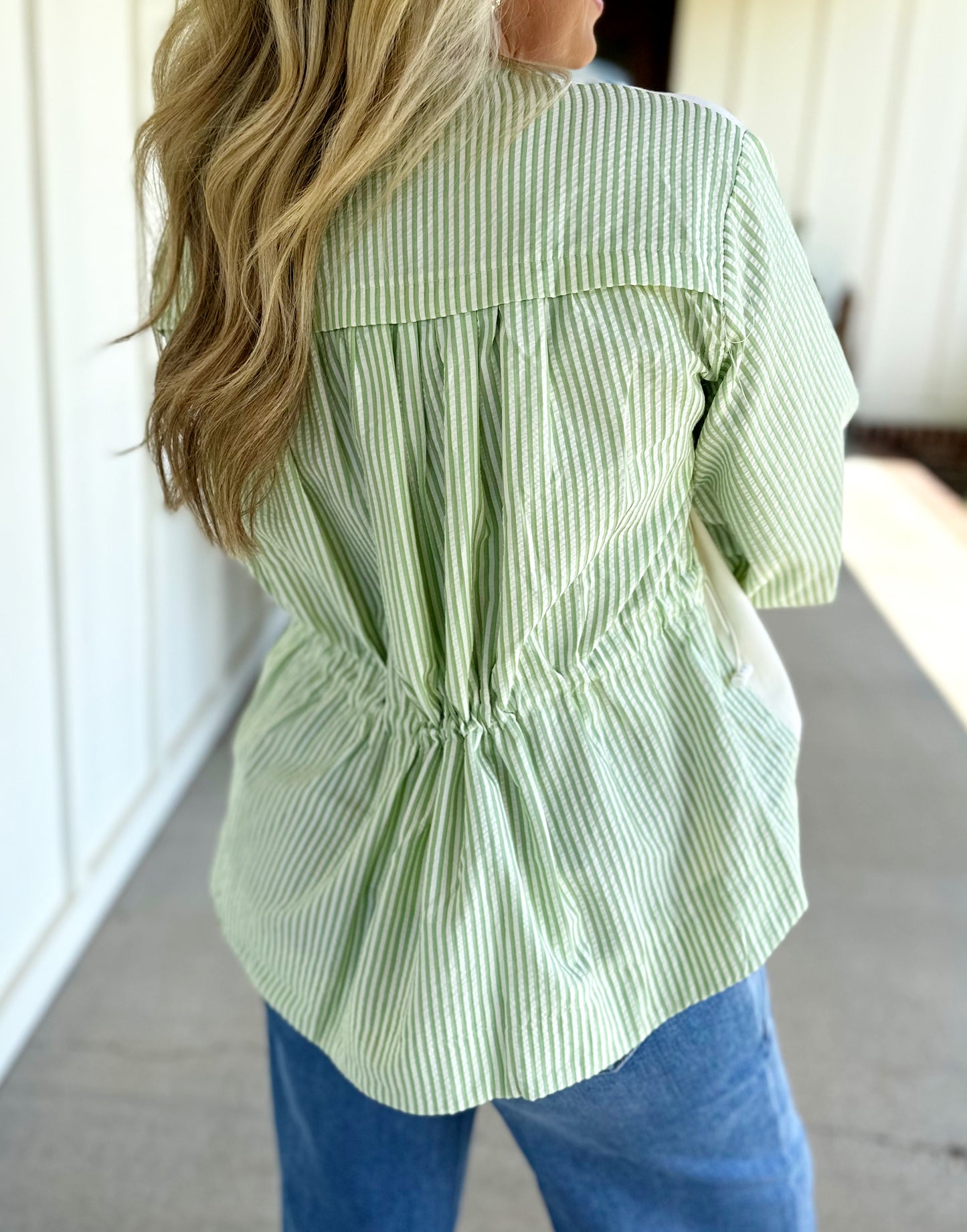 Cream/Lime Cinch Top