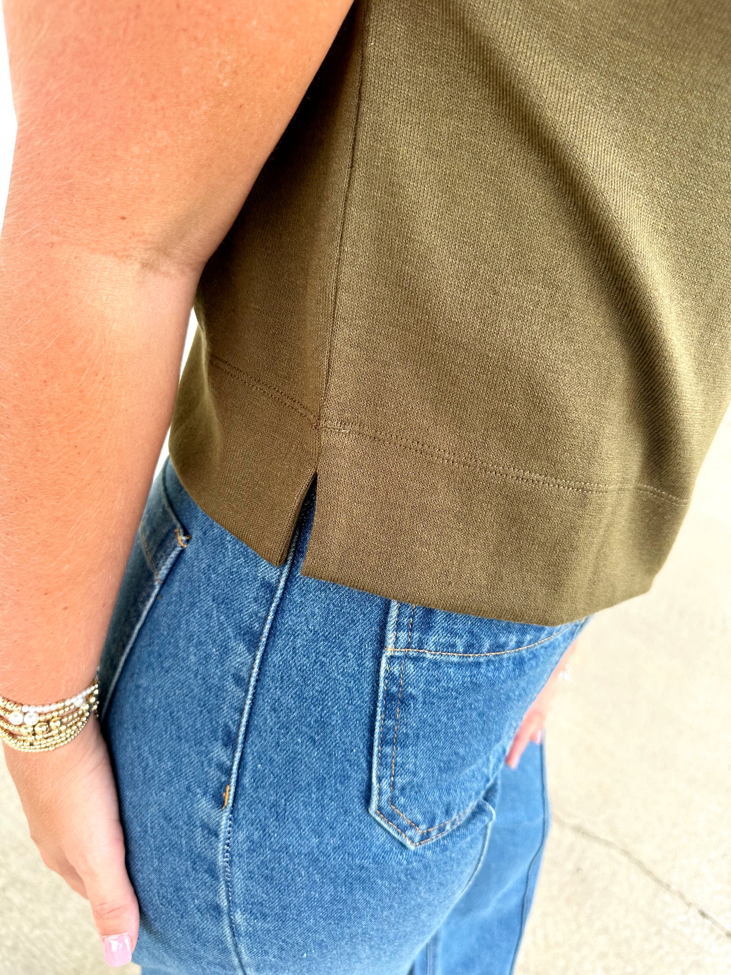 Olive Pullover Top