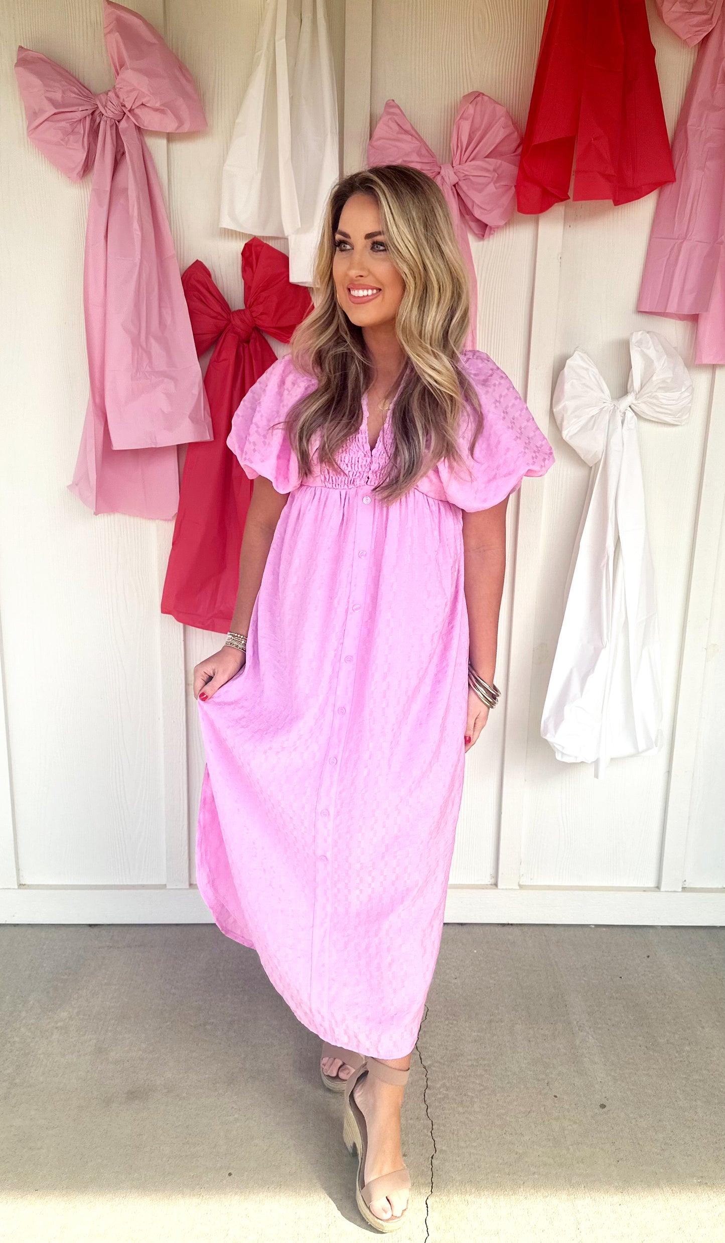 Textured Pink Dress