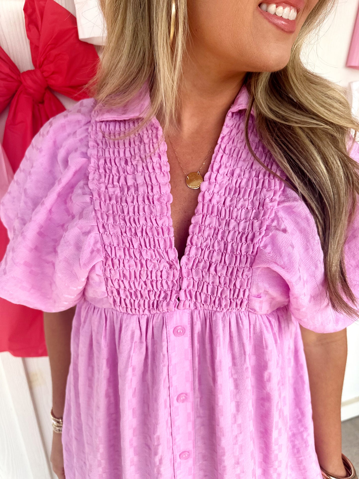 Textured Pink Dress