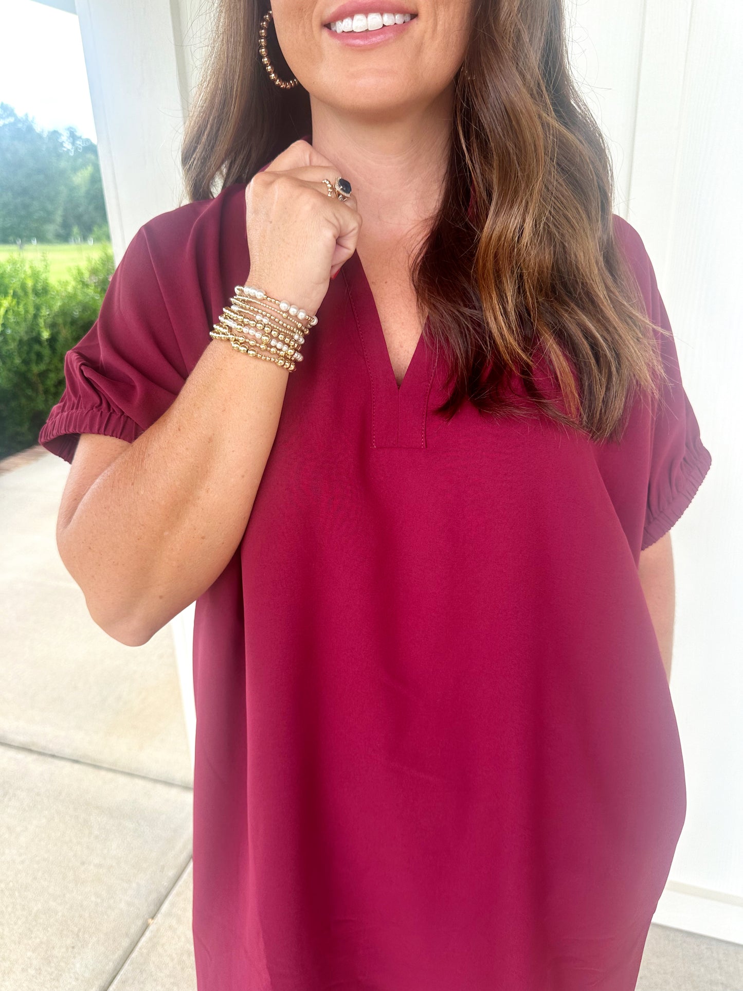 Burgundy Collar Dress