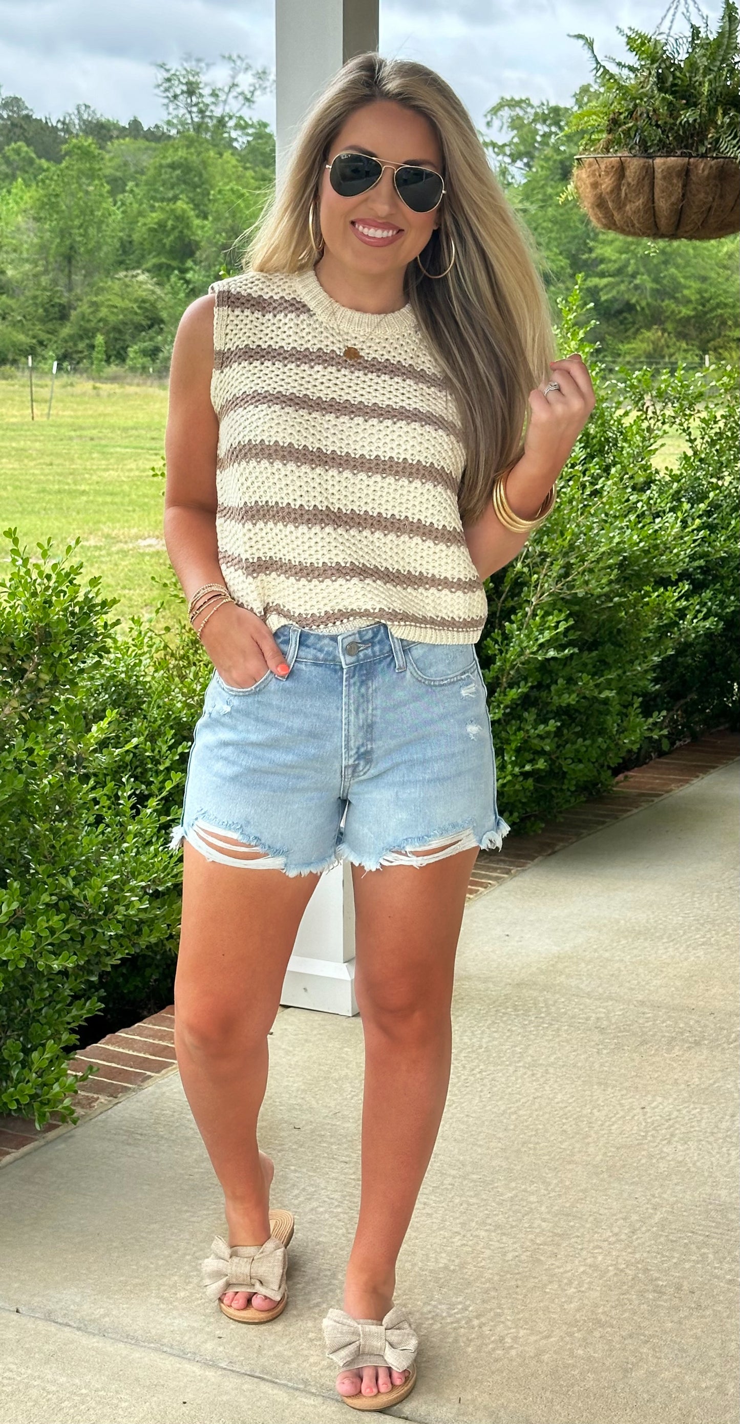 Chunky Stripe Sleeveless Top