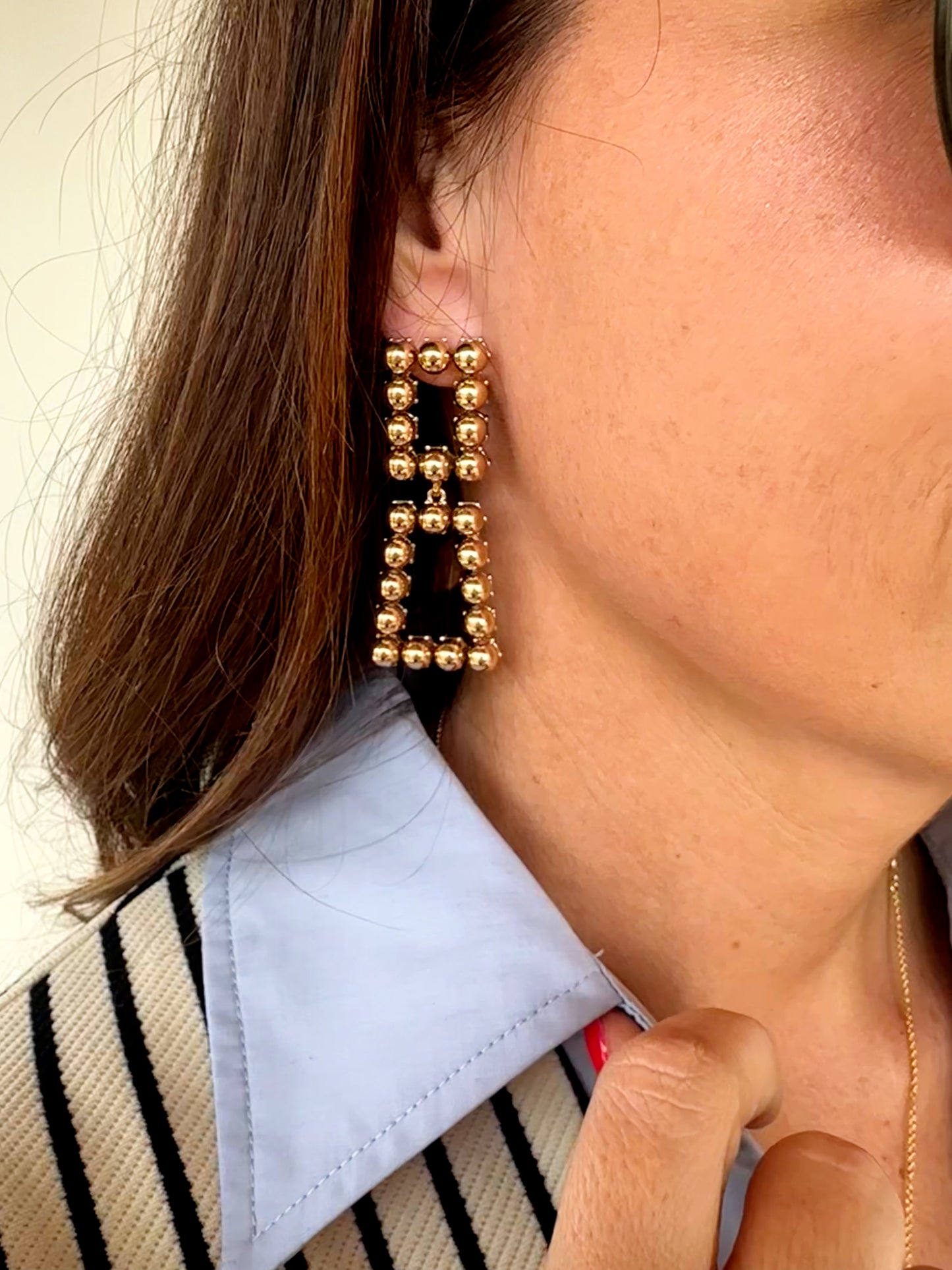 2 Square Linked Earrings