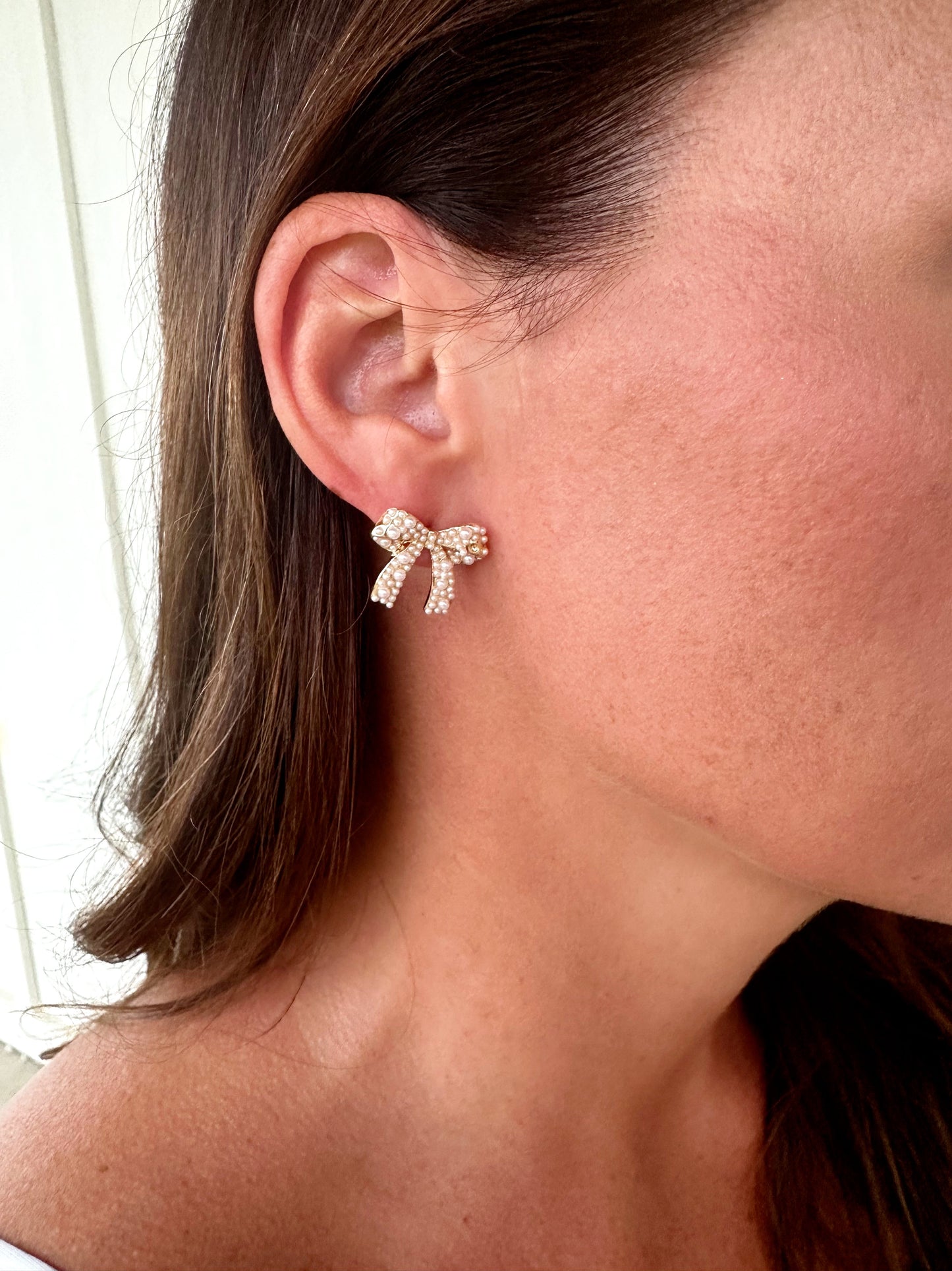 Pearl Bow Earrings