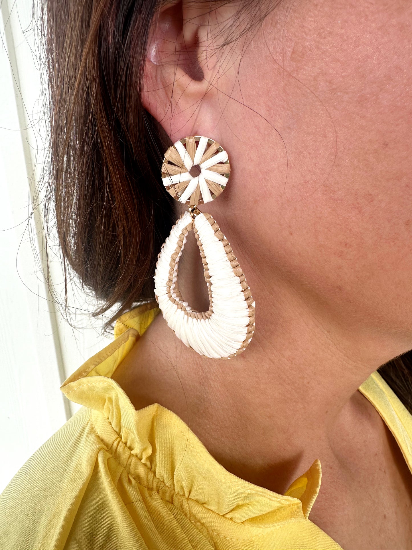 Raffia Teardrop Earrings