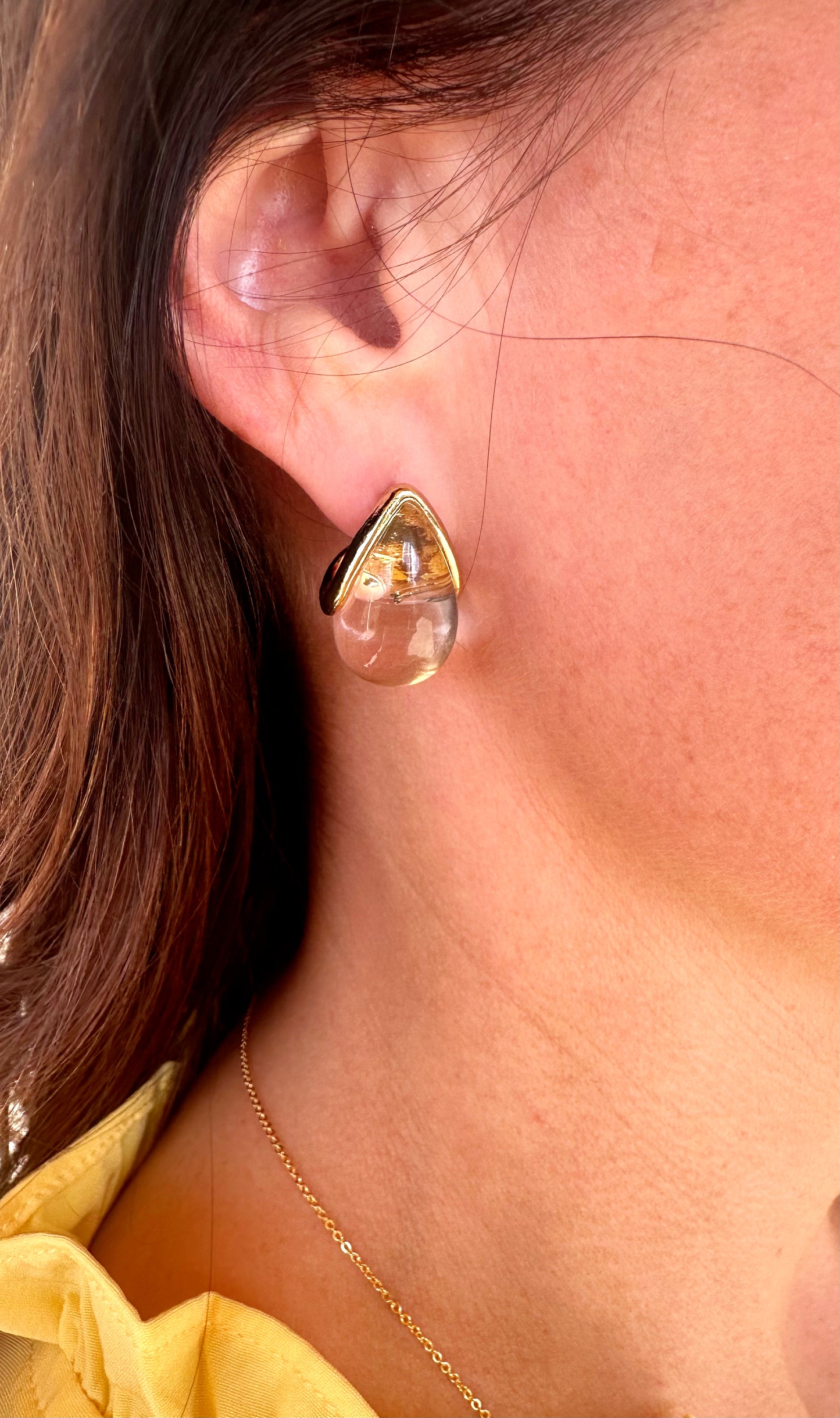 Teardrop Clear Earring