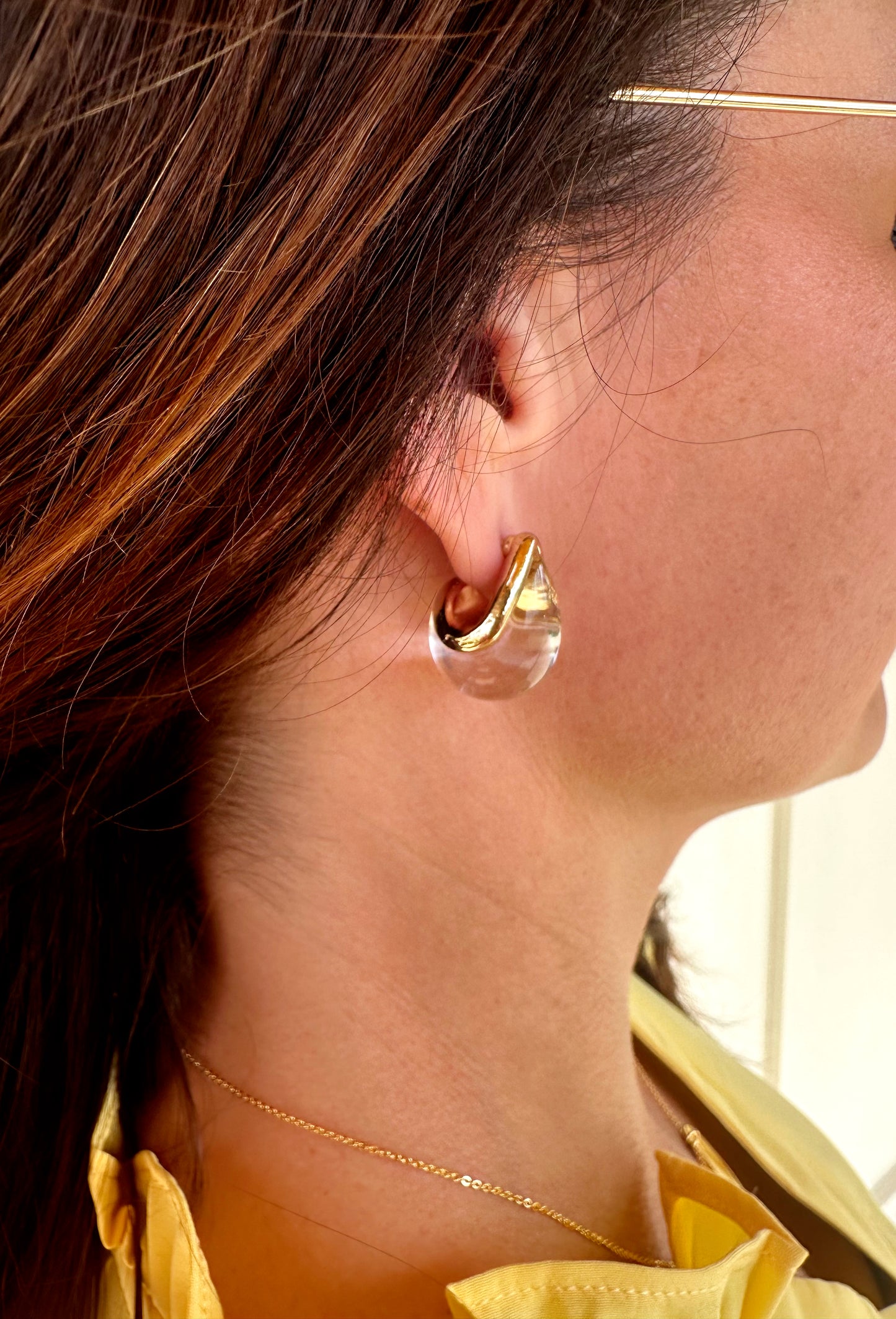Teardrop Clear Earring