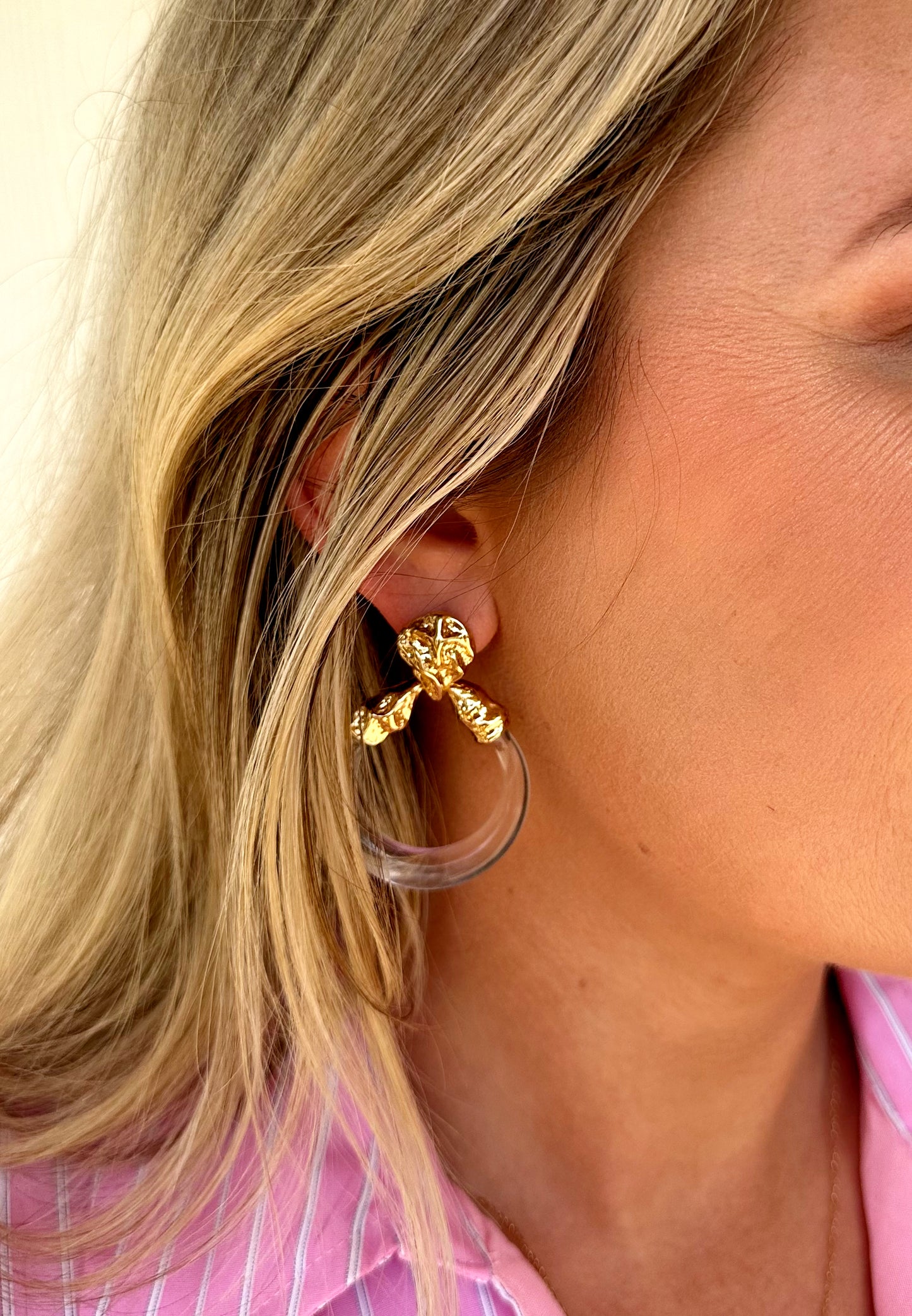 Gold/Acrylic Door Knocker Earrings