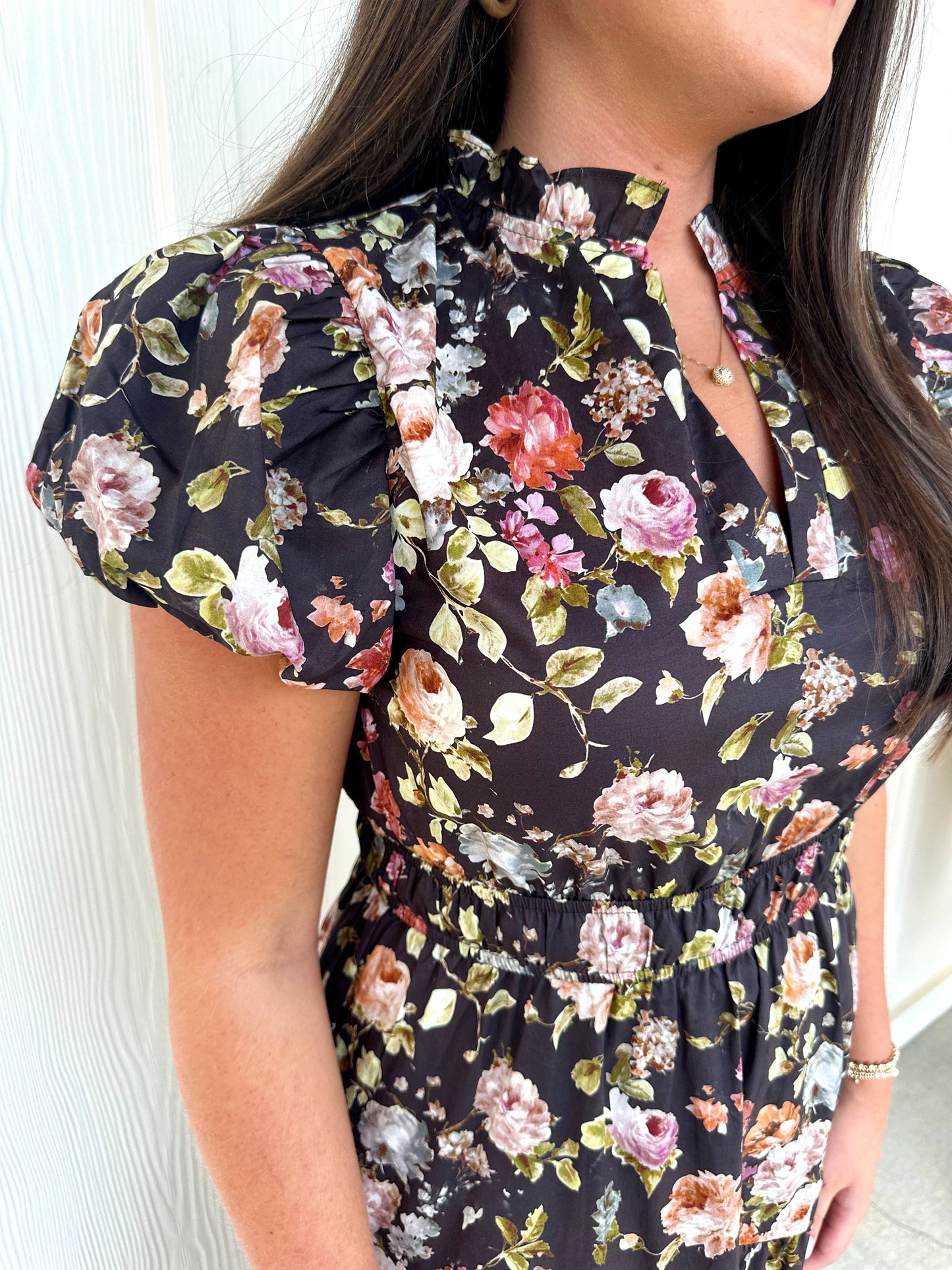 Chocolate Floral Midi