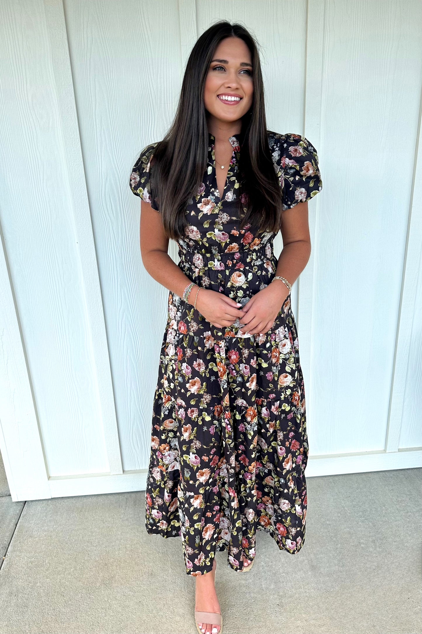 Chocolate Floral Midi