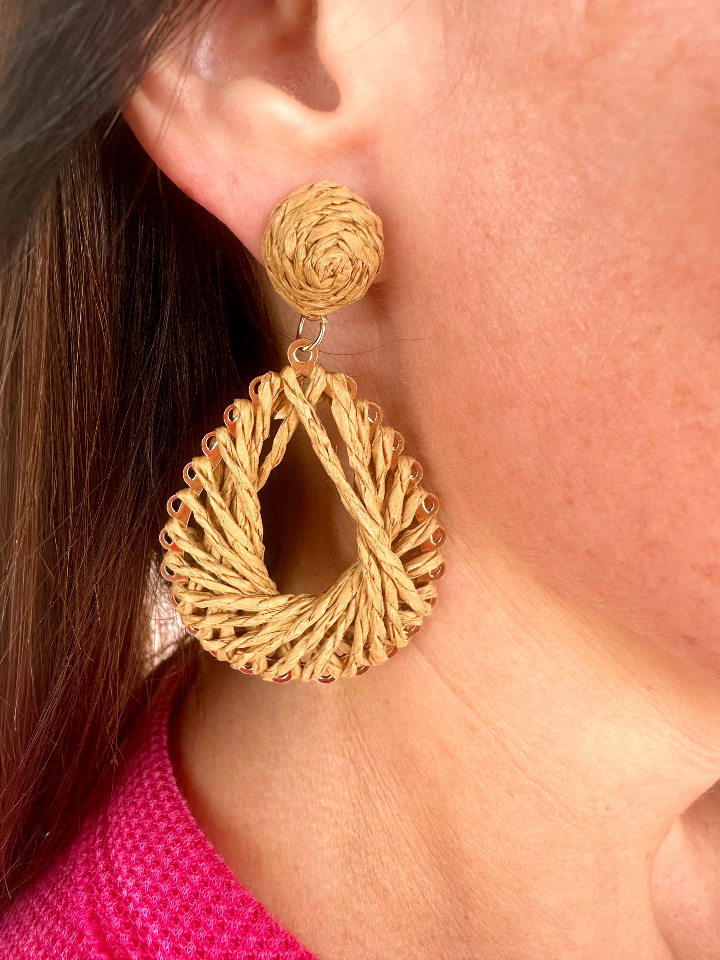 Wrapped Raffia Teardrop