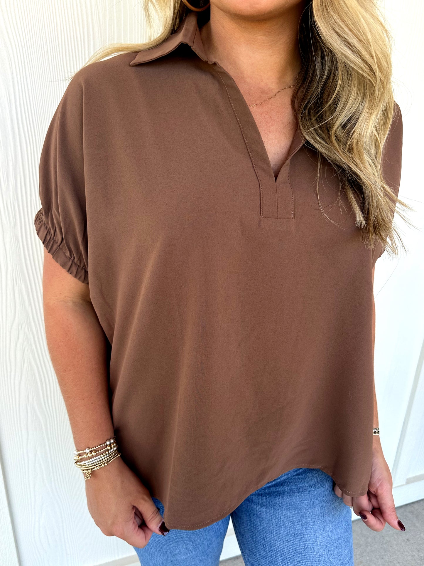 Mocha Collar Top