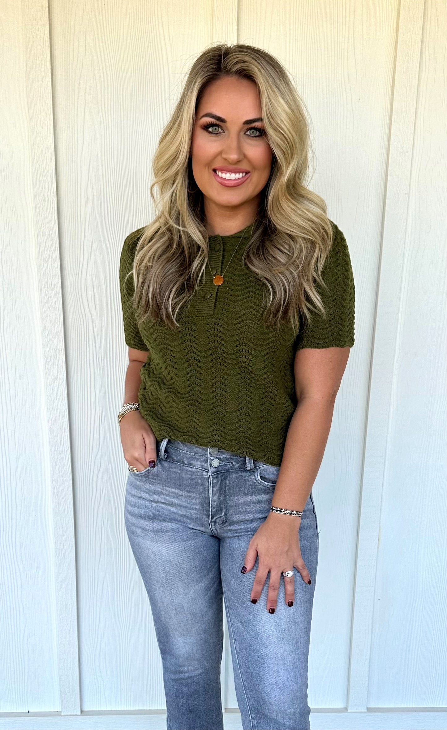 Olive Sweater Top