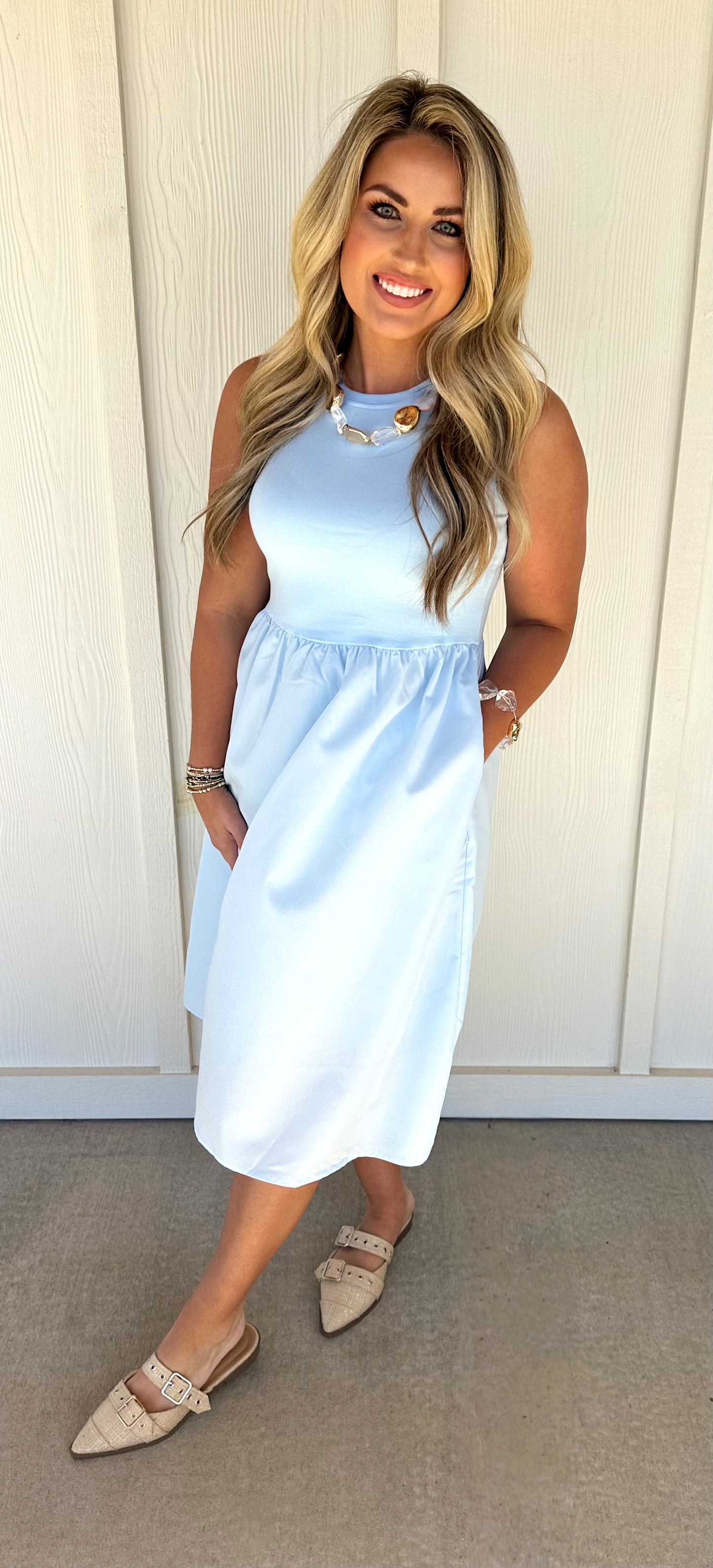 Light Blue Sleeveless Dress