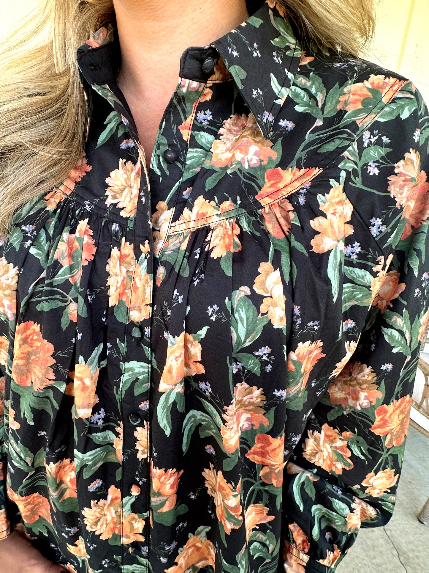 Black Floral Top