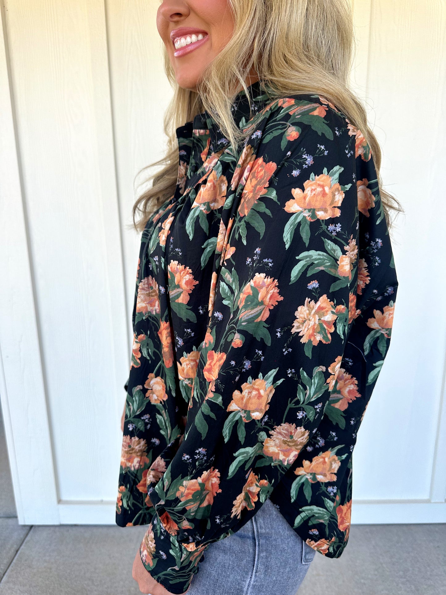 Black Floral Top