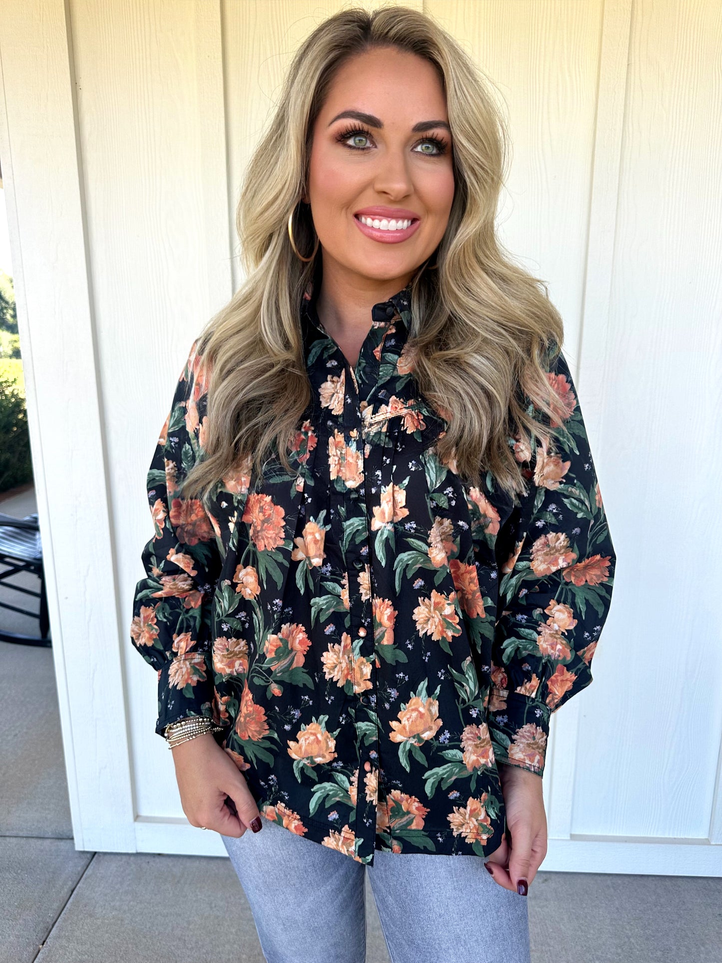 Black Floral Top