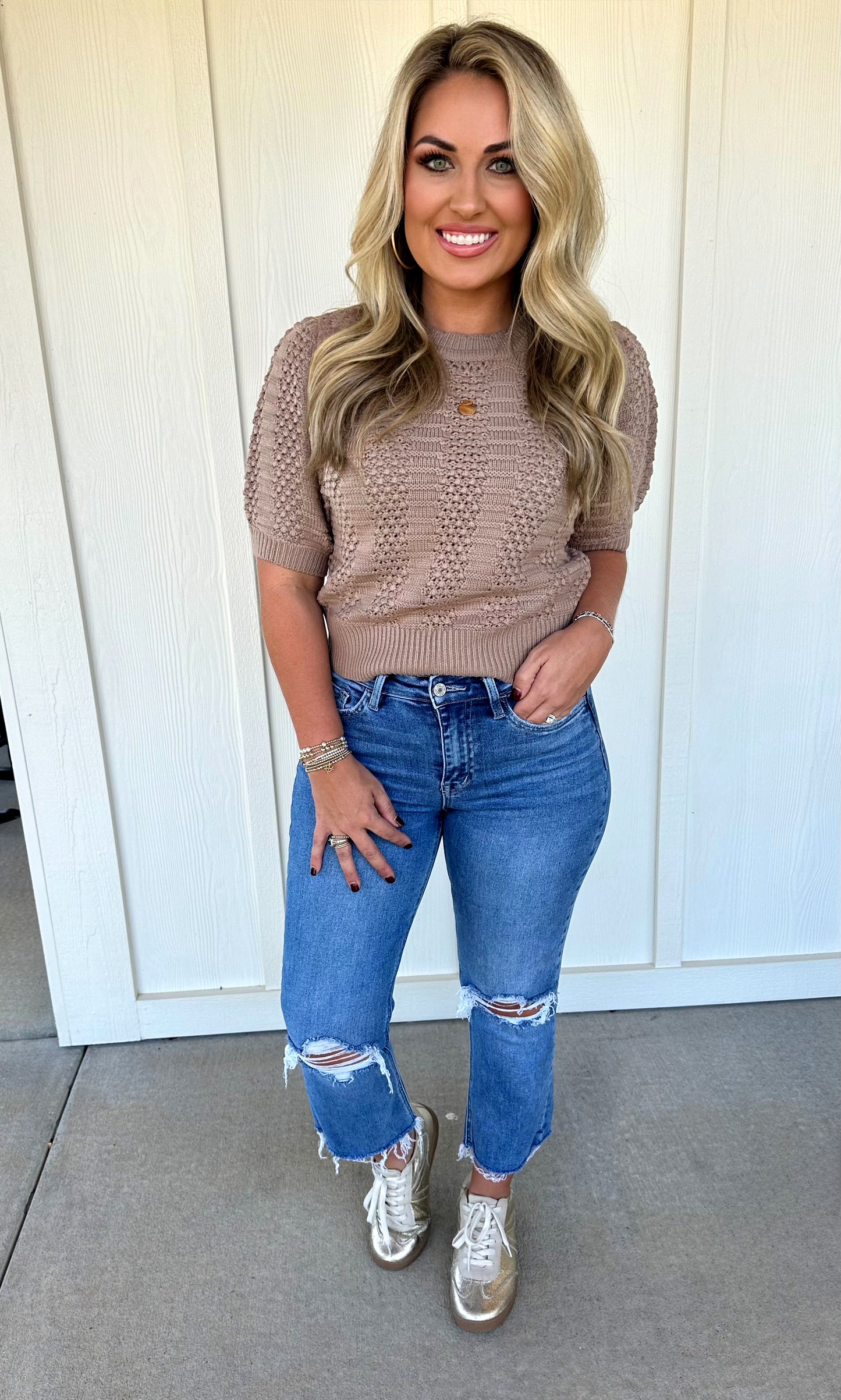 Taupe Sweater Top