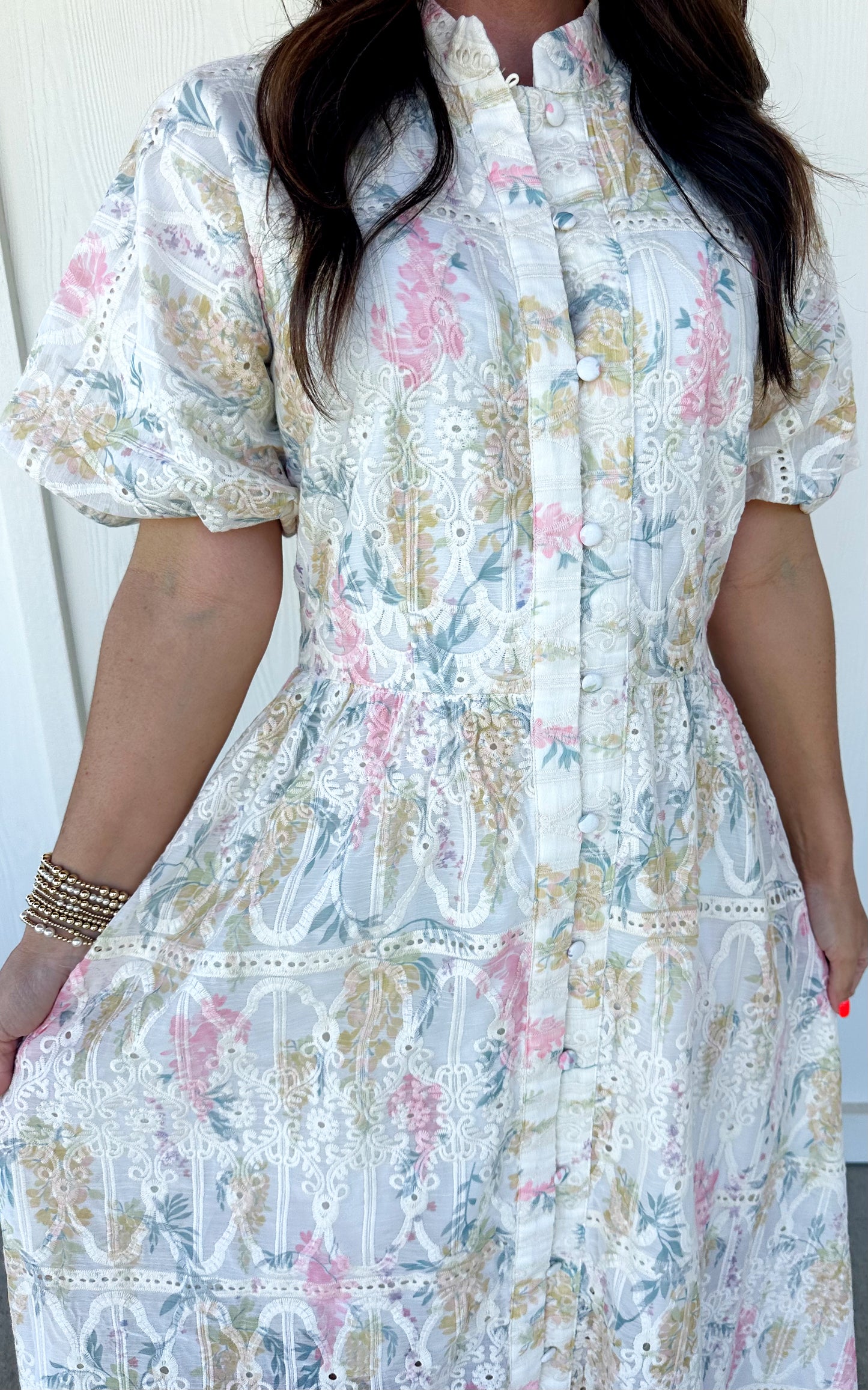 Multi Eyelet Maxi Dress
