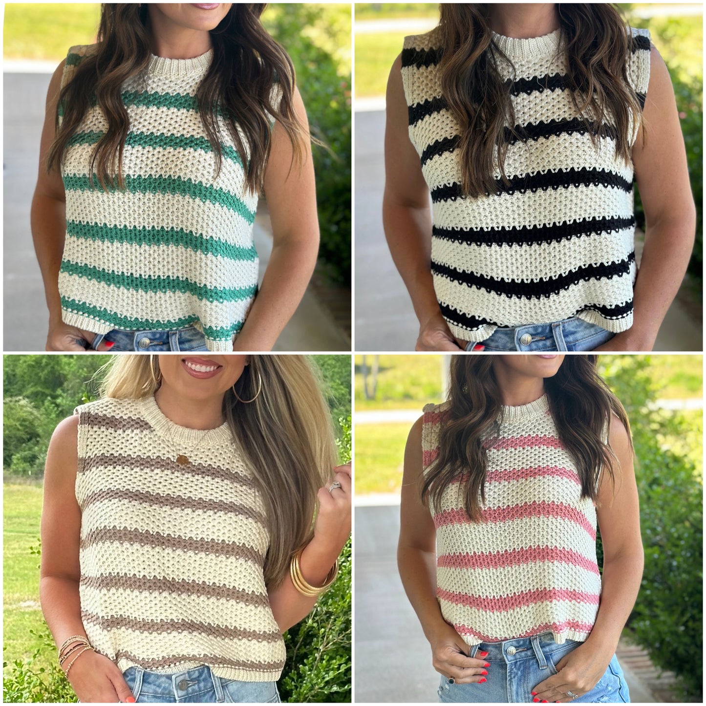 Chunky Stripe Sleeveless Top