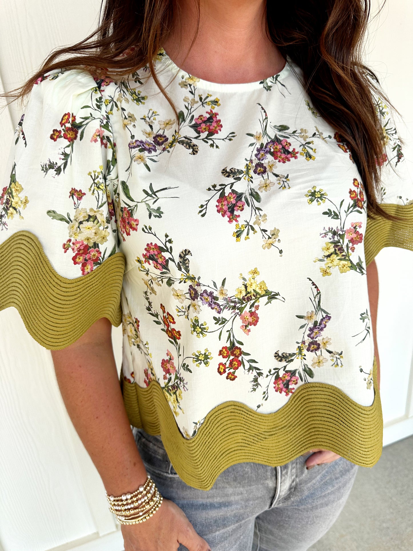 Wavy Floral Top