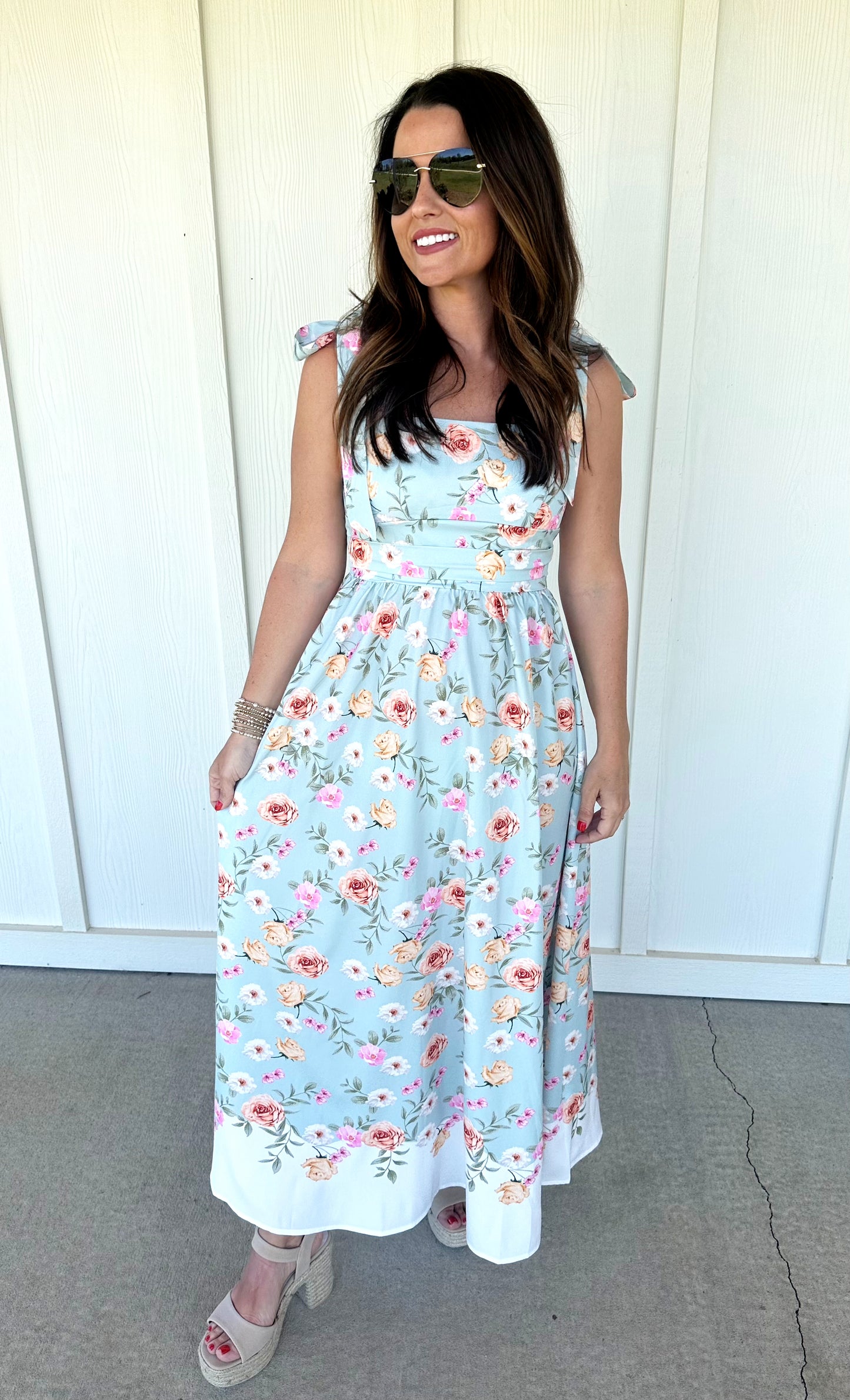 Grey Floral Sleevless Dress