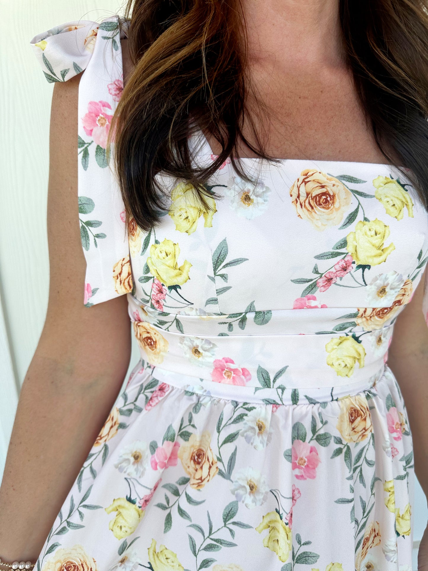 Pink Floral Sleeveless Dress