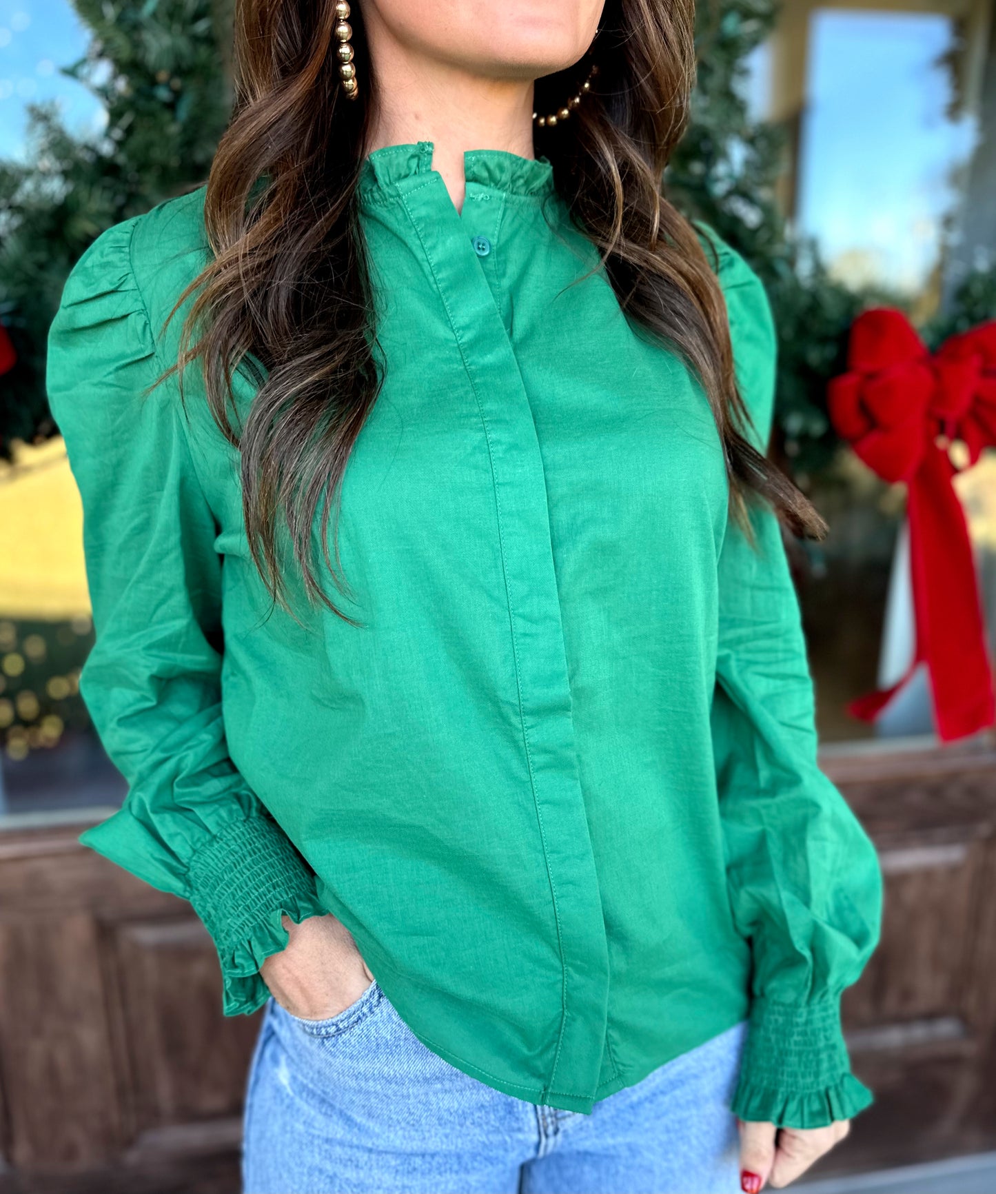 Garland Long Sleeve Ruffle Top