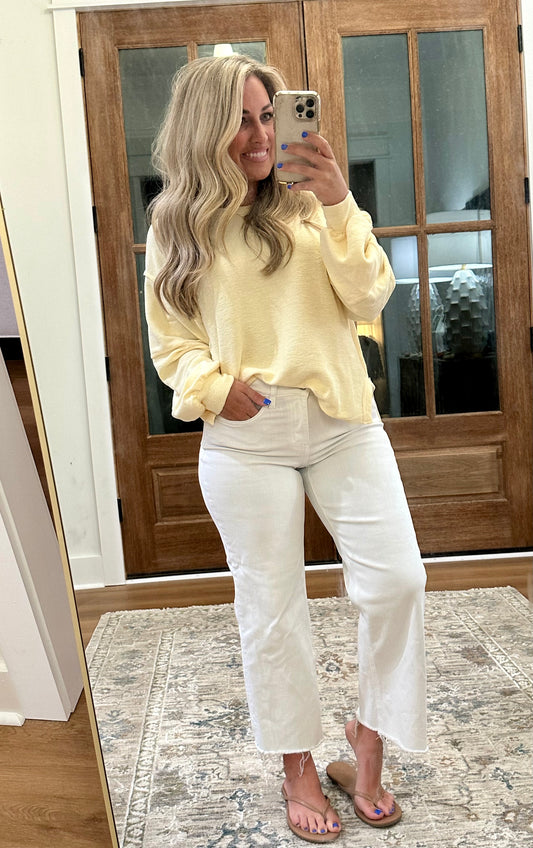 Butter Yellow Crewneck Top