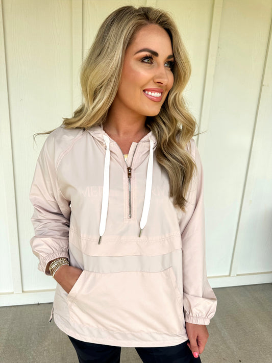 Dusty Beige Hoodie Windbreaker