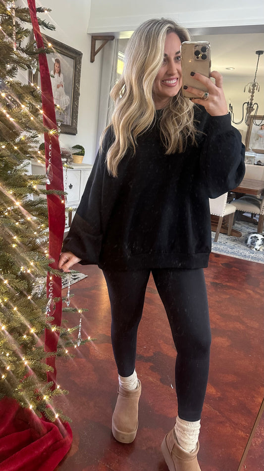 Black Oversized Scuba Sweatshirt