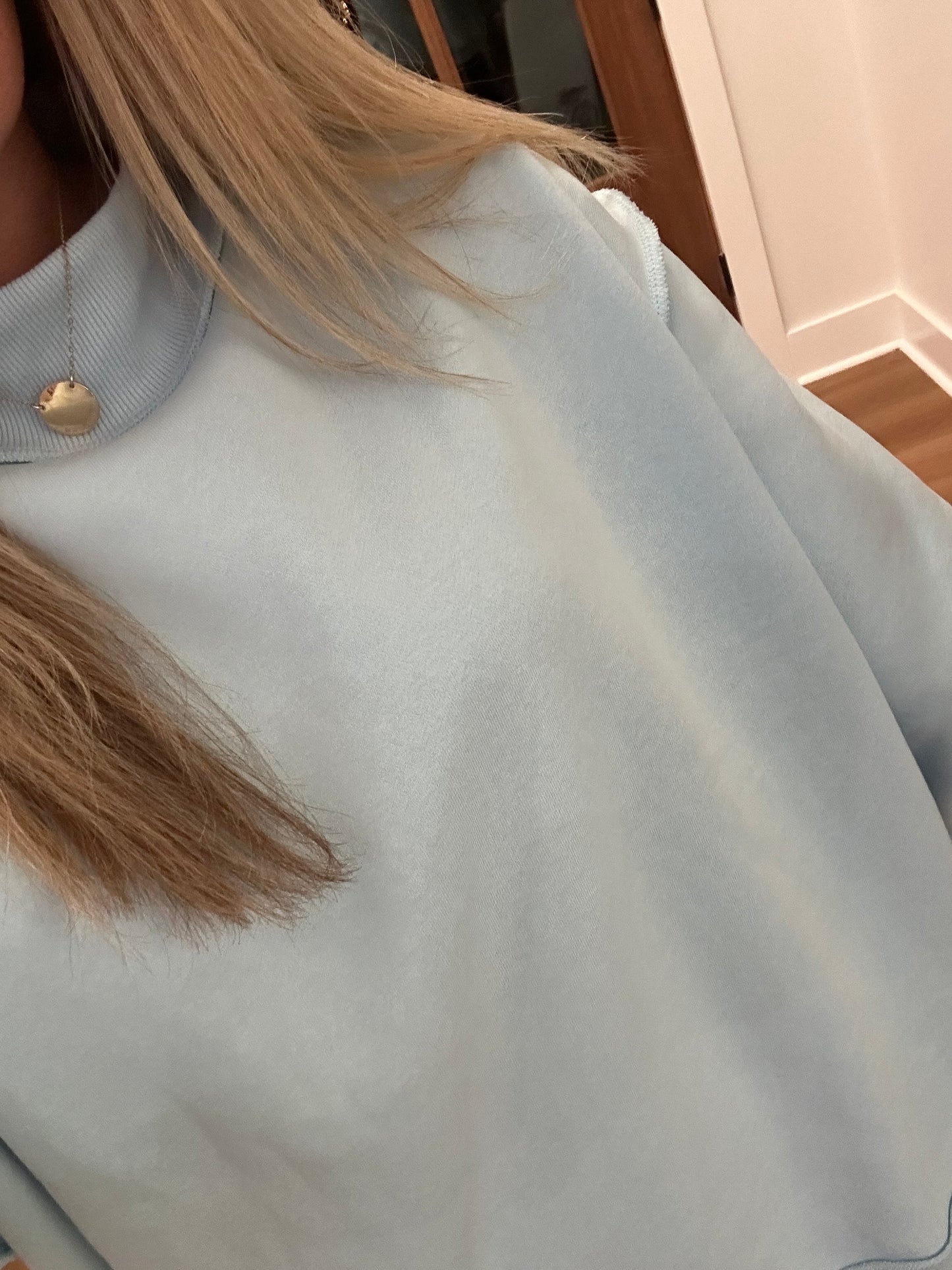 Sky Blue Mock Neck