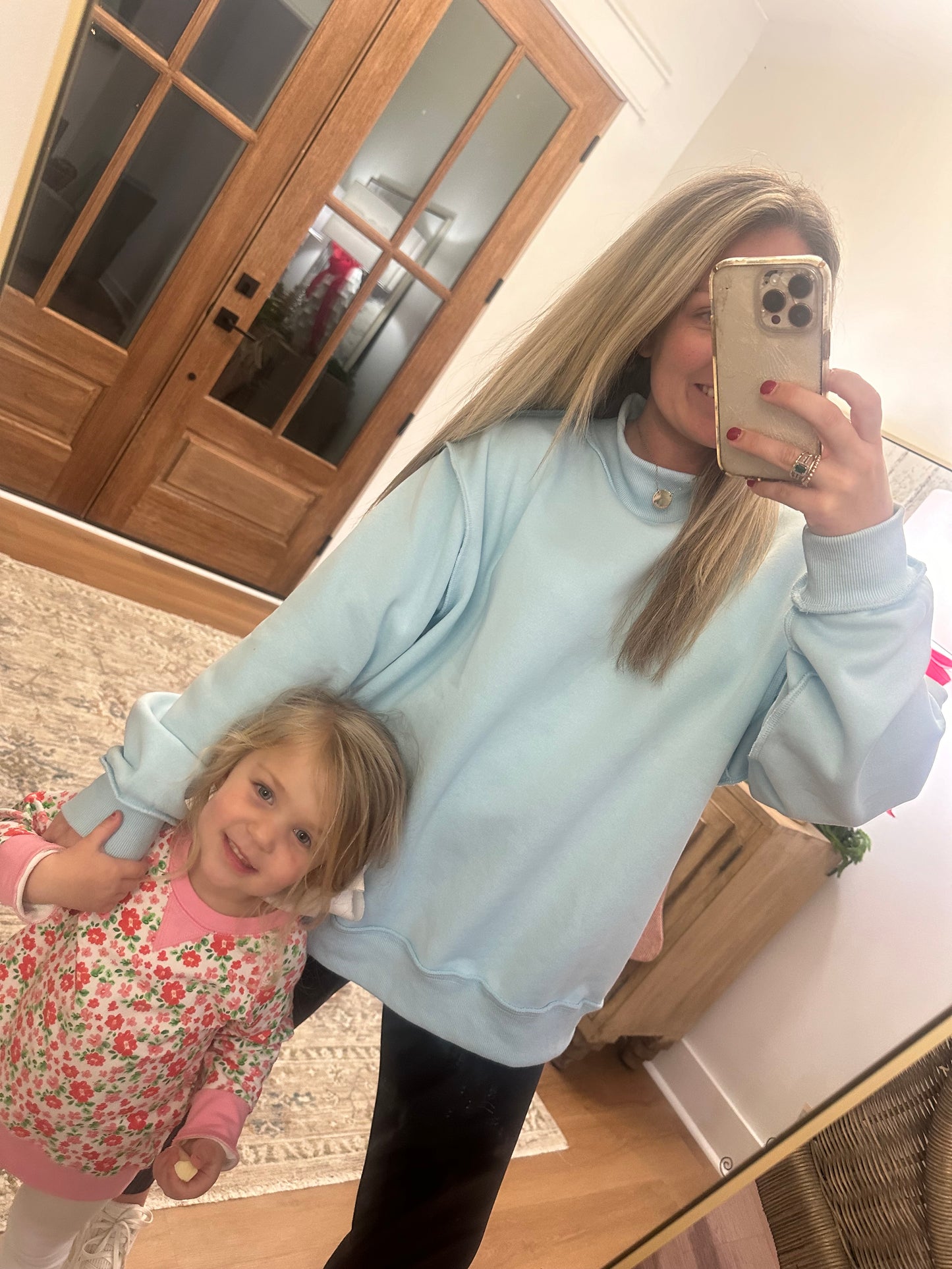 Sky Blue Mock Neck
